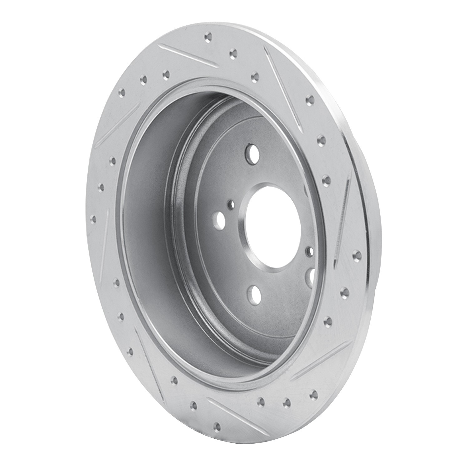 DYN 631-76141L DFC Brake Rotor - Drilled and Slotted - Silver - Image 2
