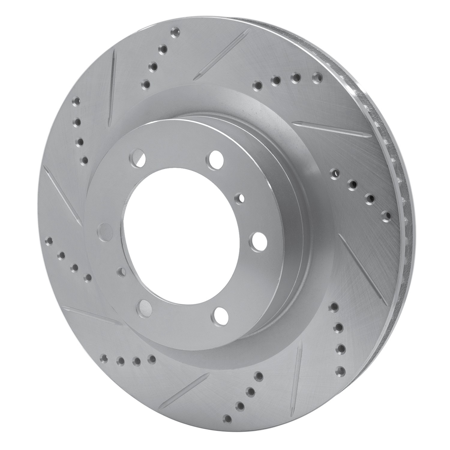 DYN 631-76142L DFC Brake Rotor - Drilled and Slotted - Silver - Image 3