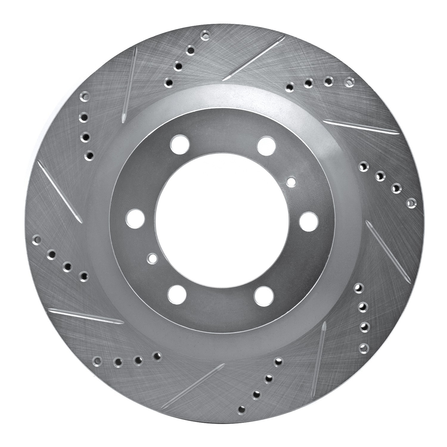 DYN 631-76142L DFC Brake Rotor - Drilled and Slotted - Silver - Image 4