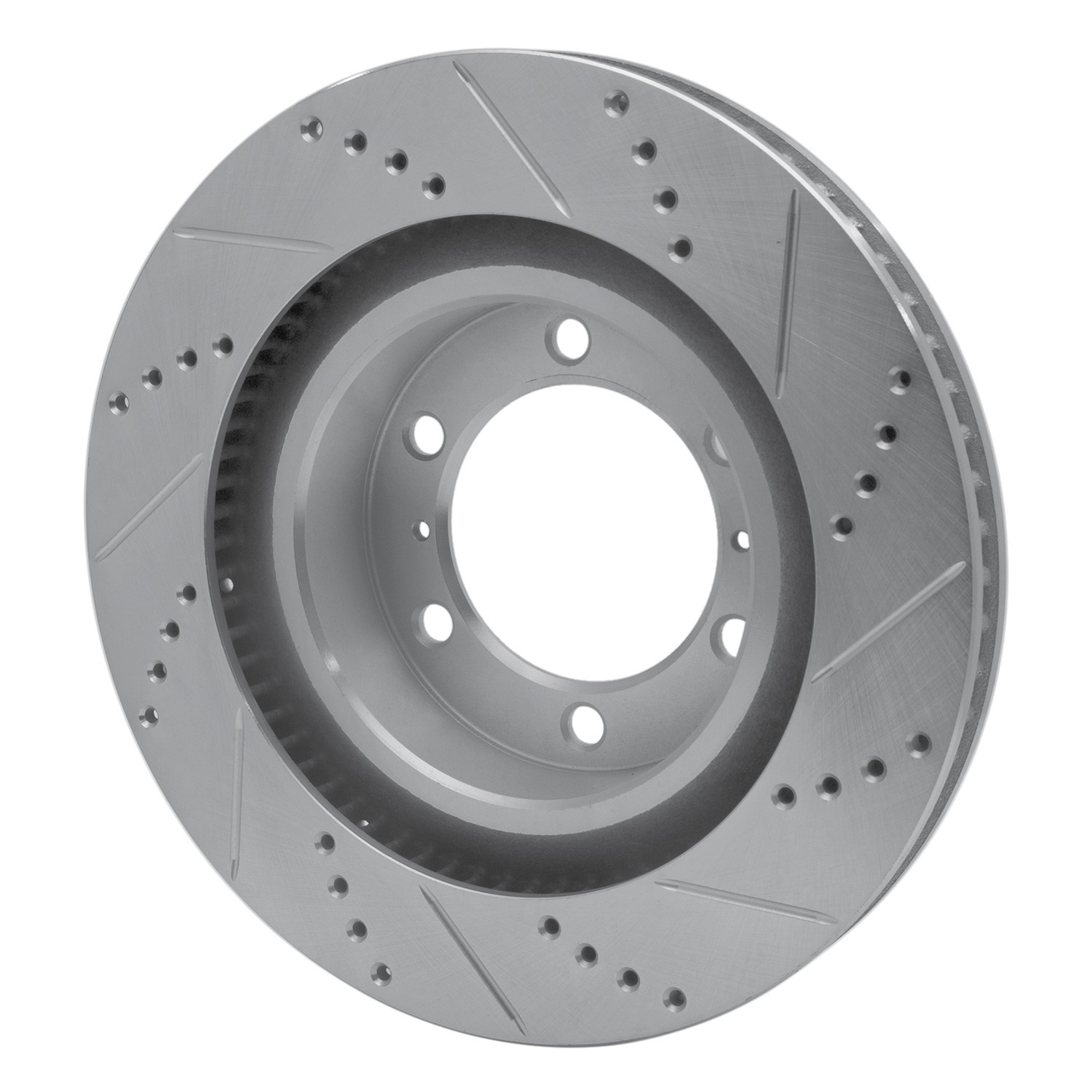 DYN 631-76142L DFC Brake Rotor - Drilled and Slotted - Silver - Image 5