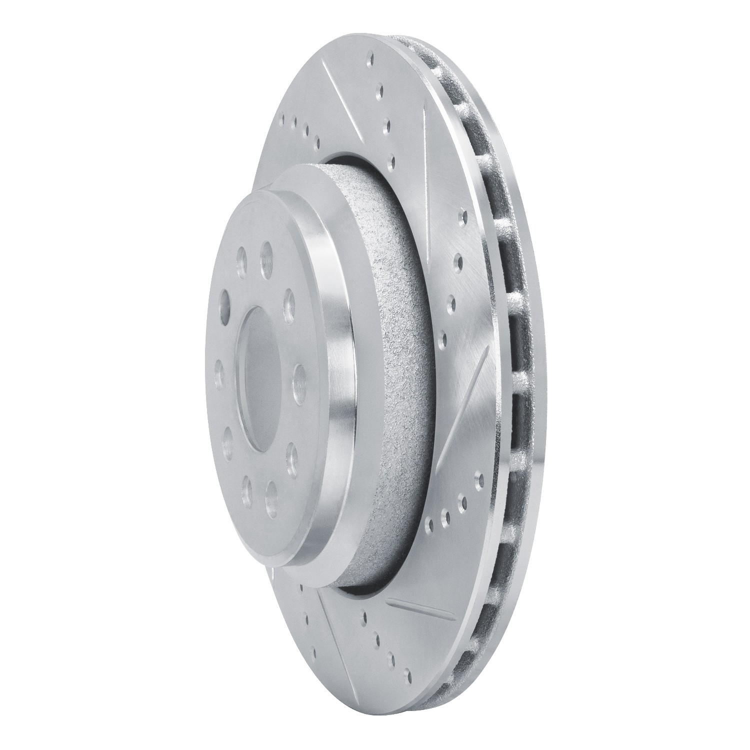 DYN 631-79003R DFC Brake Rotor - Drilled and Slotted - Silver