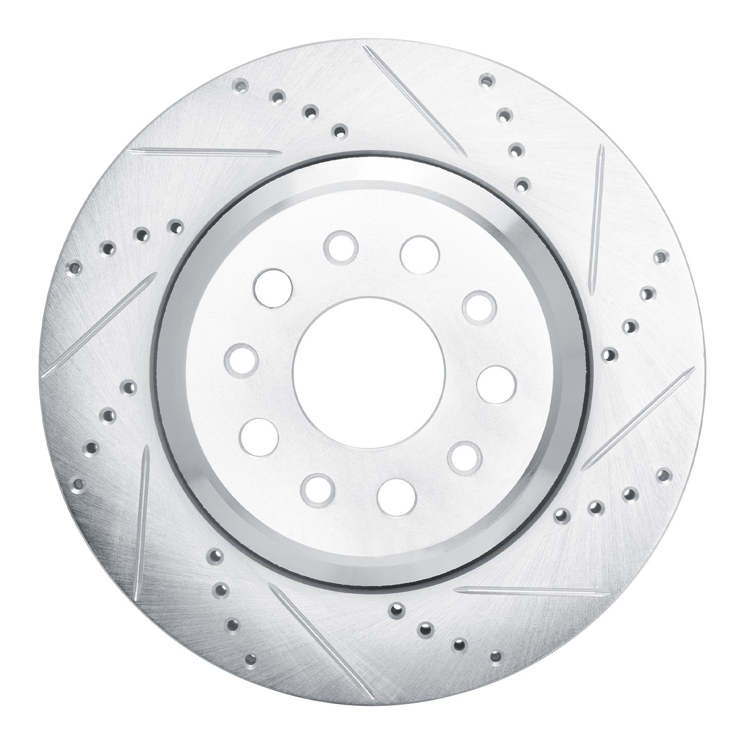 DYN 631-79003R DFC Brake Rotor - Drilled and Slotted - Silver - Image 2