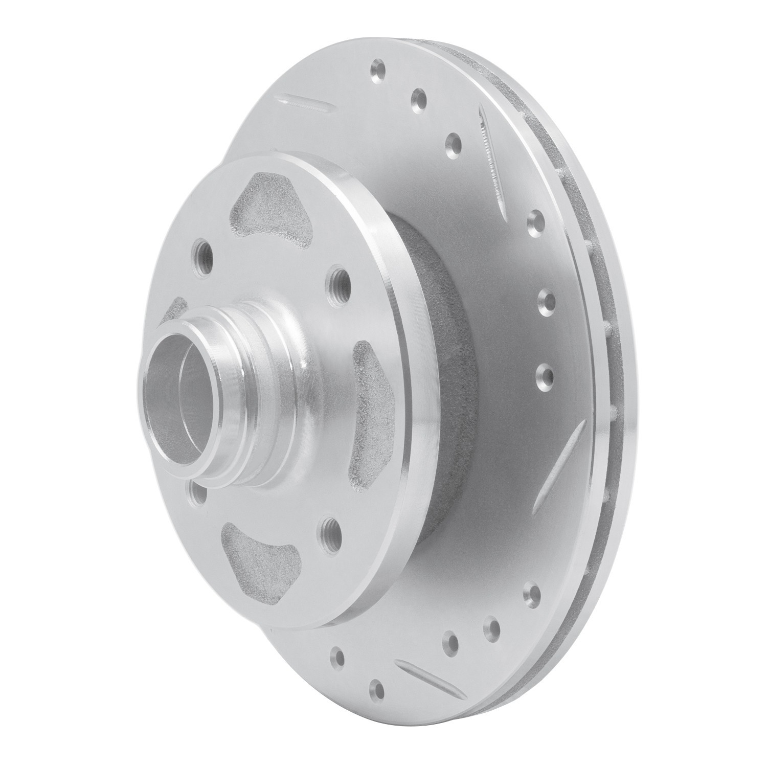 DYN 631-80001R DFC Brake Rotor - Drilled and Slotted - Silver - Image 3