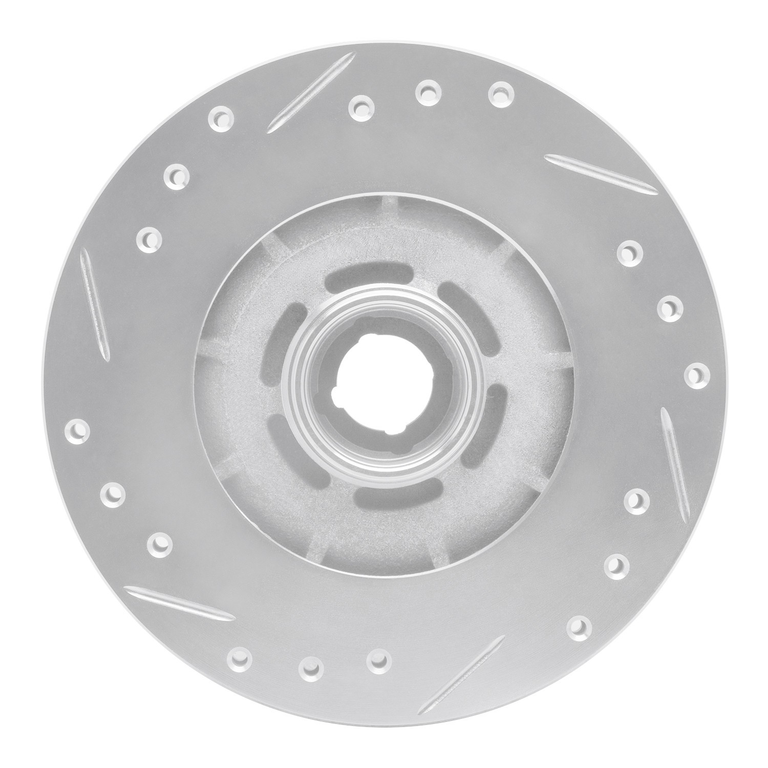 DYN 631-80001R DFC Brake Rotor - Drilled and Slotted - Silver - Image 4
