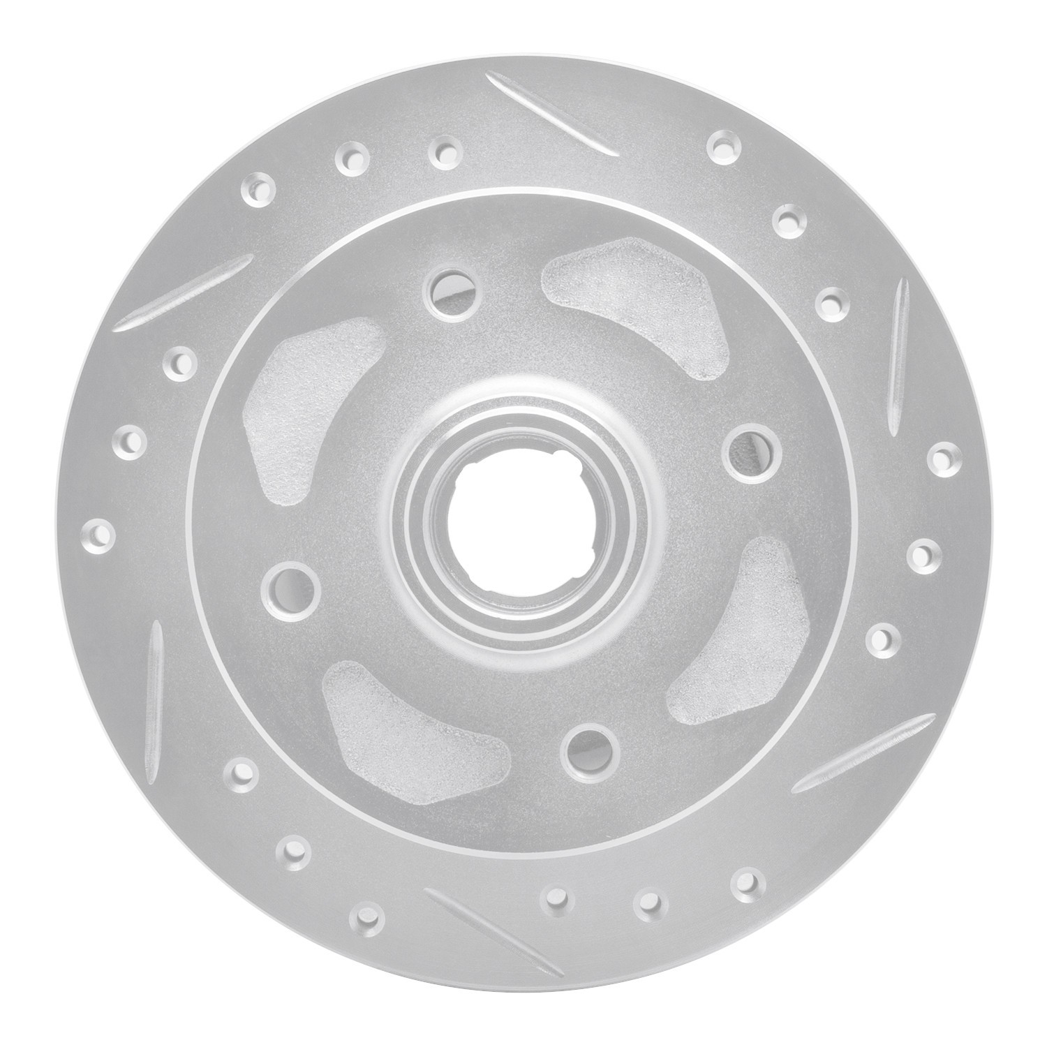 DYN 631-80001R DFC Brake Rotor - Drilled and Slotted - Silver - Image 5