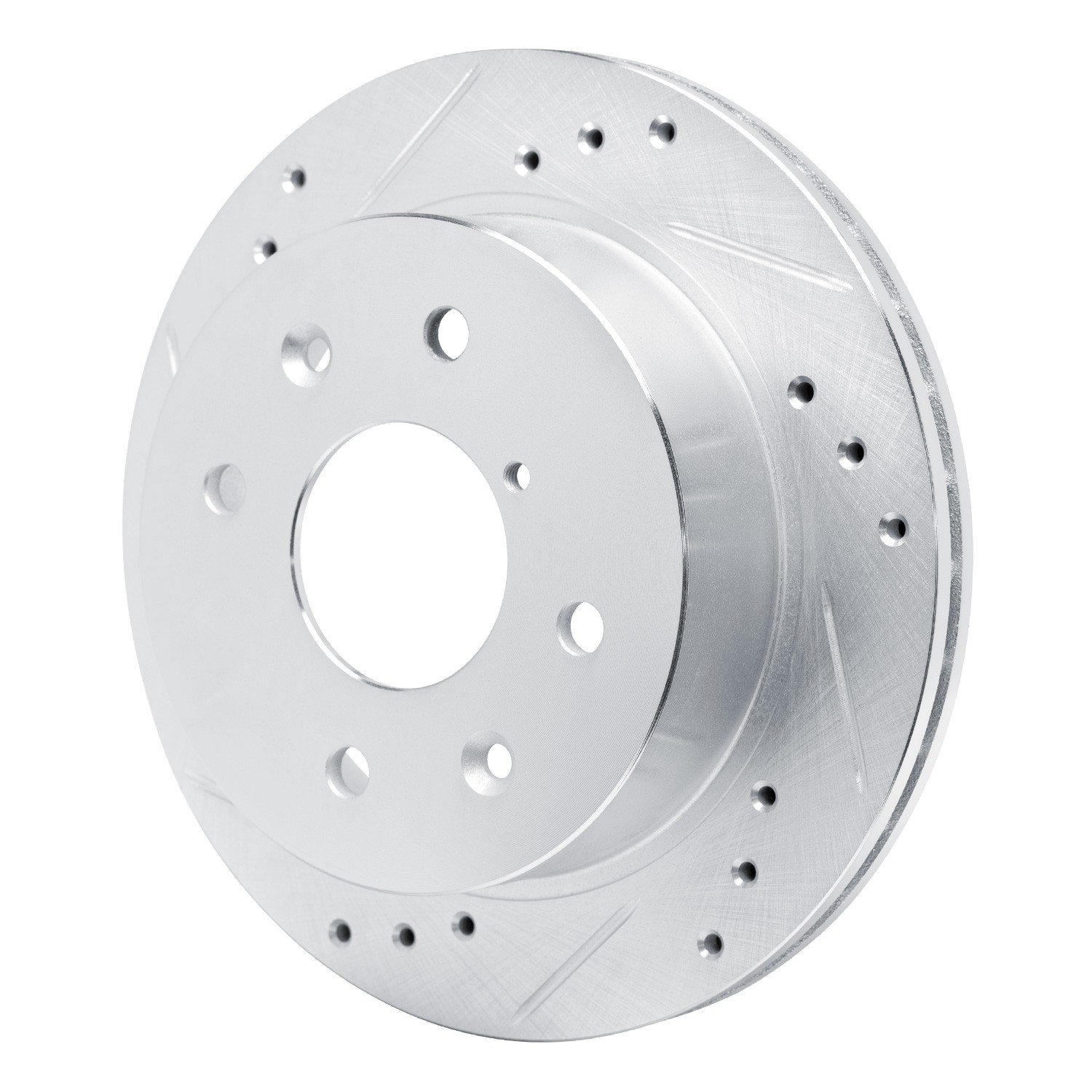 DYN 631-80008L DFC Brake Rotor - Drilled and Slotted - Silver - Image 3
