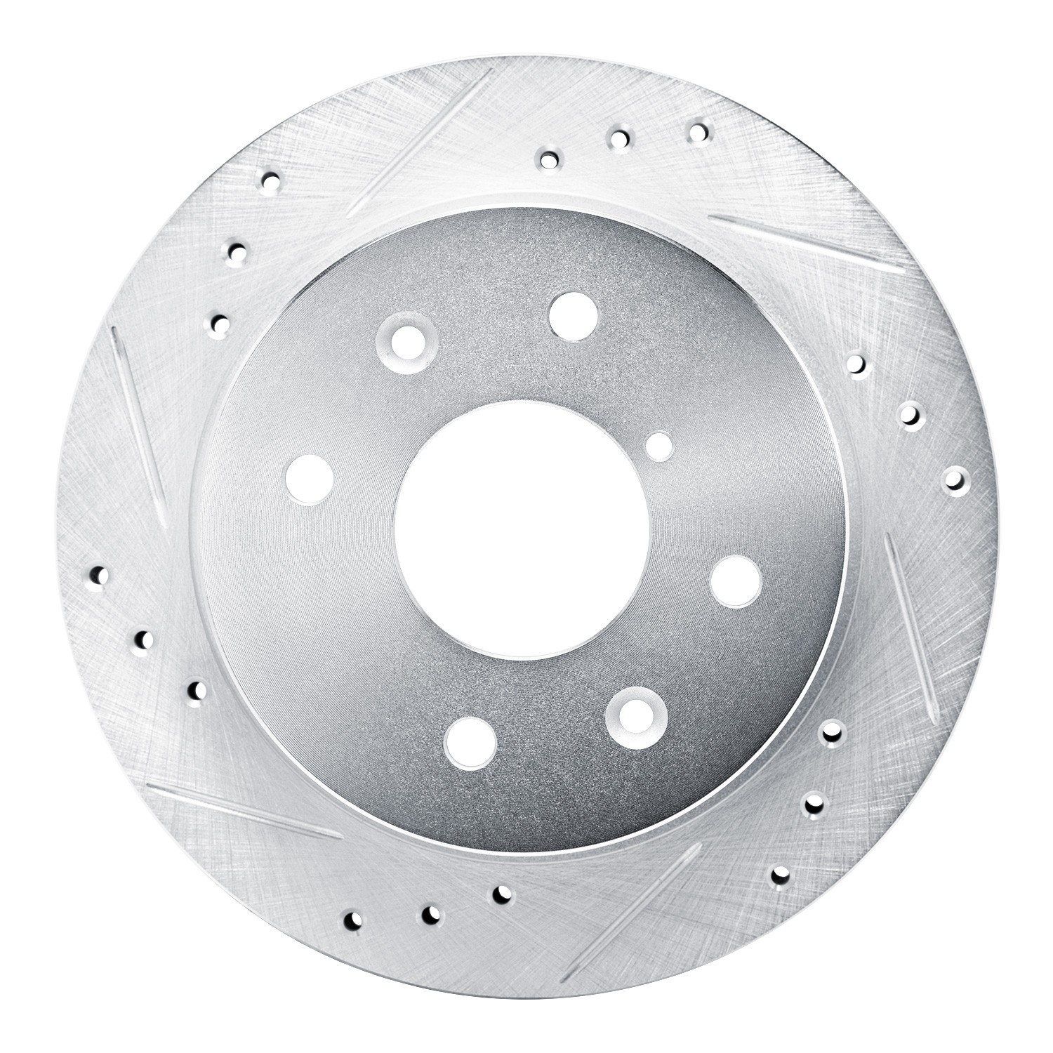 DYN 631-80008L DFC Brake Rotor - Drilled and Slotted - Silver