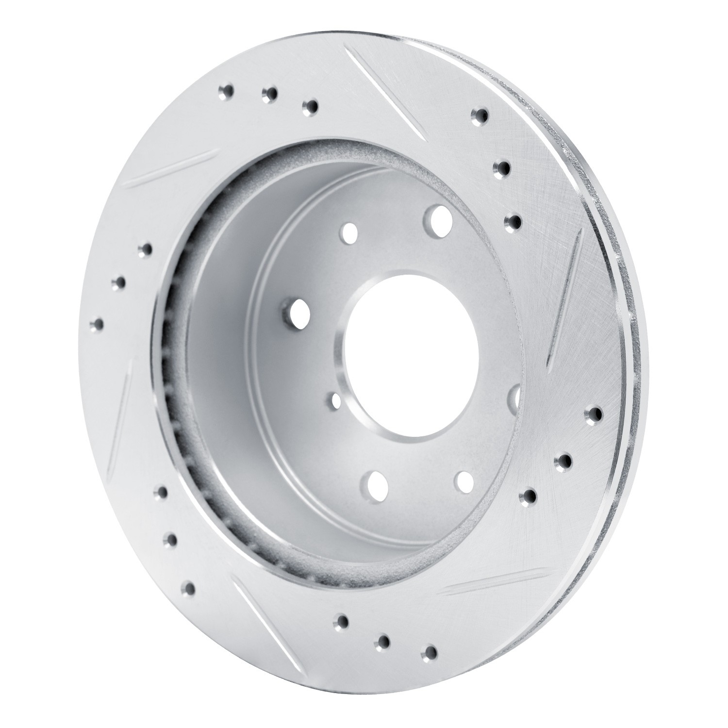 DYN 631-80008L DFC Brake Rotor - Drilled and Slotted - Silver - Image 2
