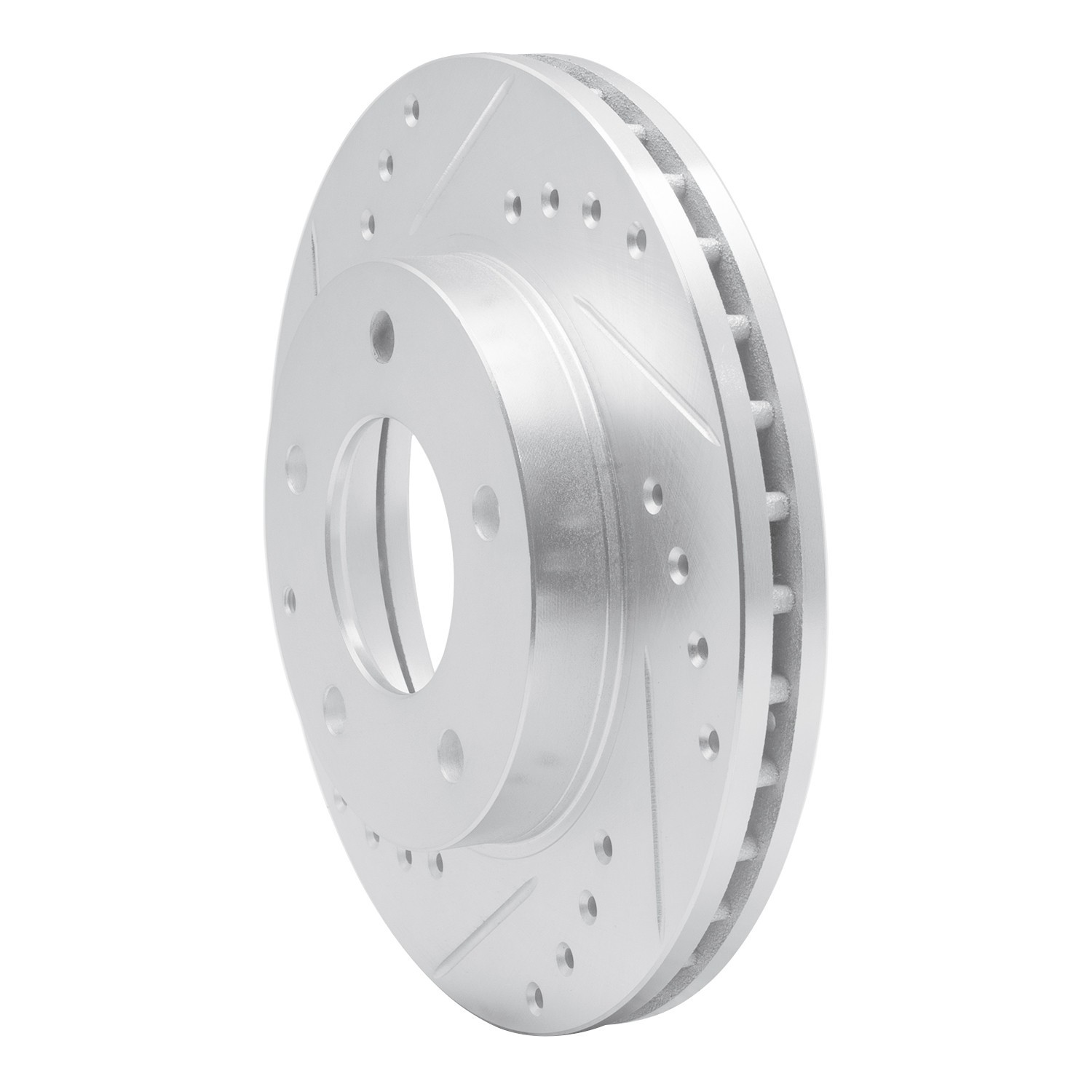 DYN 631-80028L DFC Brake Rotor - Drilled and Slotted - Silver - Image 2