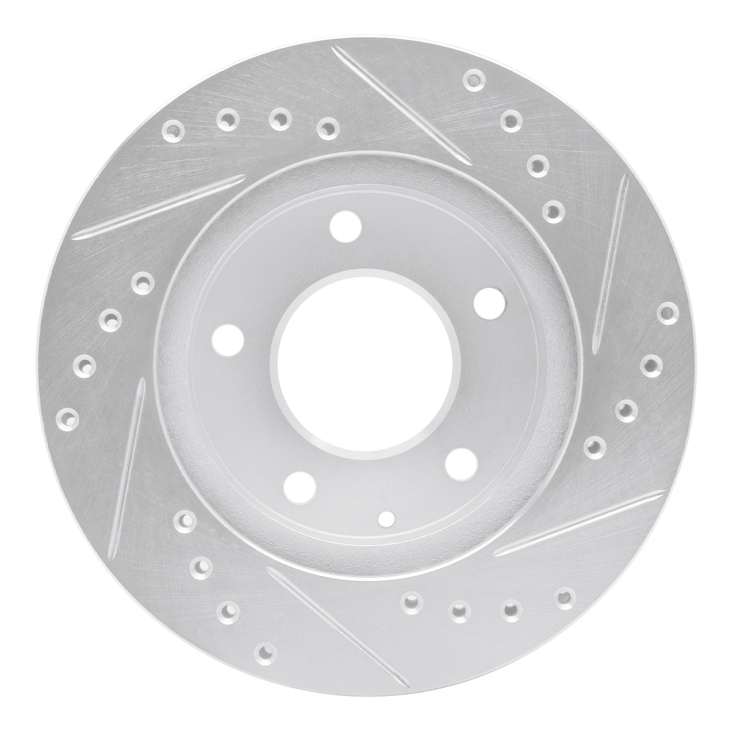 DYN 631-80028L DFC Brake Rotor - Drilled and Slotted - Silver - Image 3