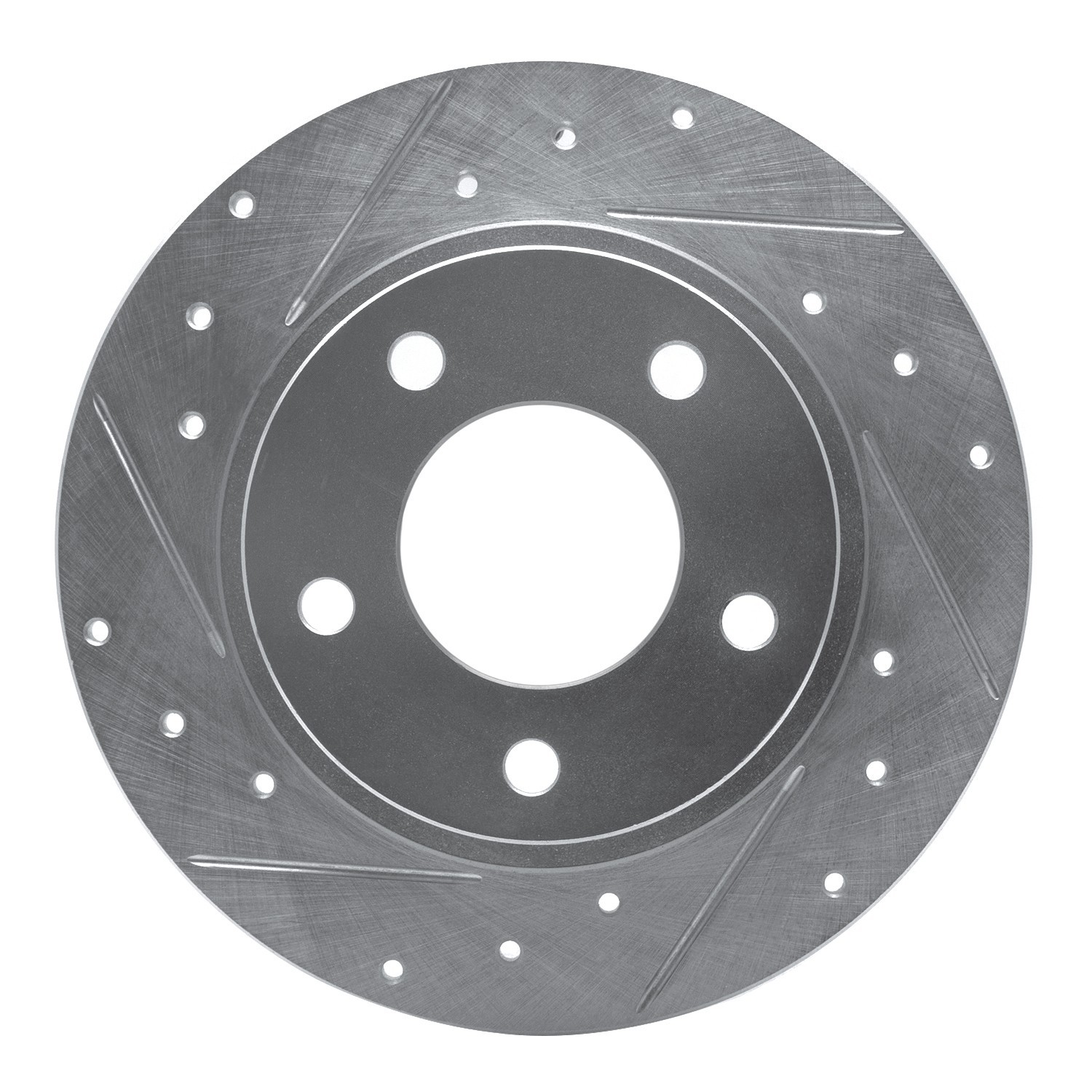 DYN 631-80029L DFC Brake Rotor - Drilled and Slotted - Silver