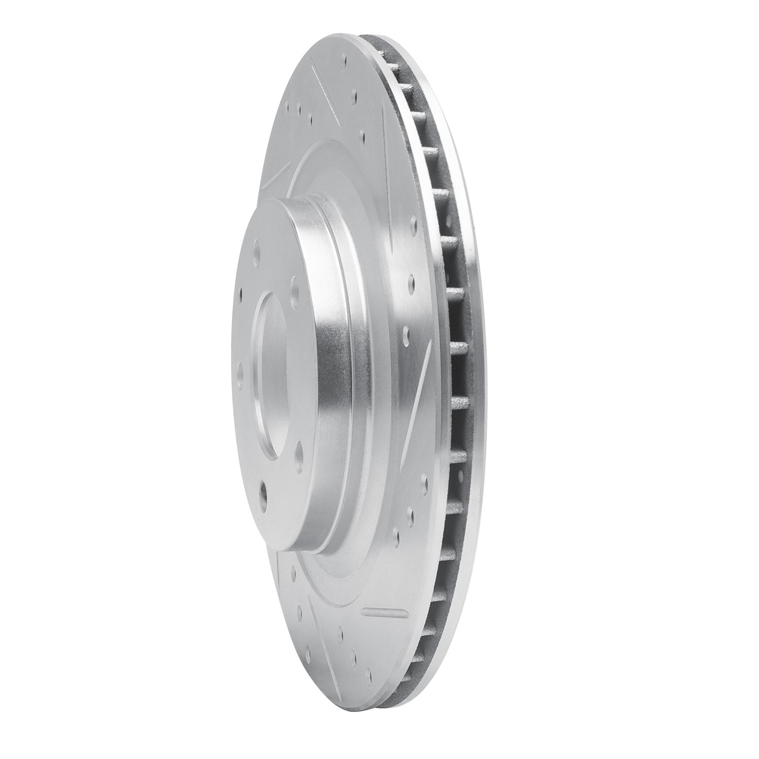 DYN 631-80032R DFC Brake Rotor - Drilled and Slotted - Silver