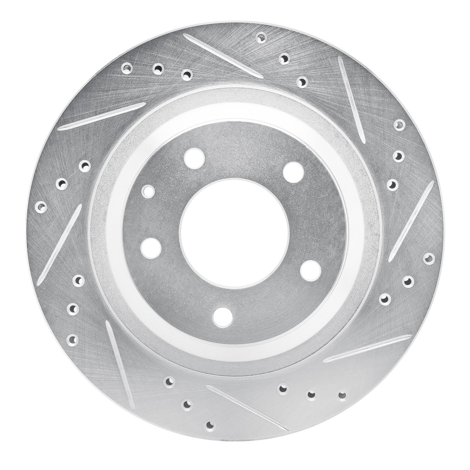 DYN 631-80032R DFC Brake Rotor - Drilled and Slotted - Silver - Image 2