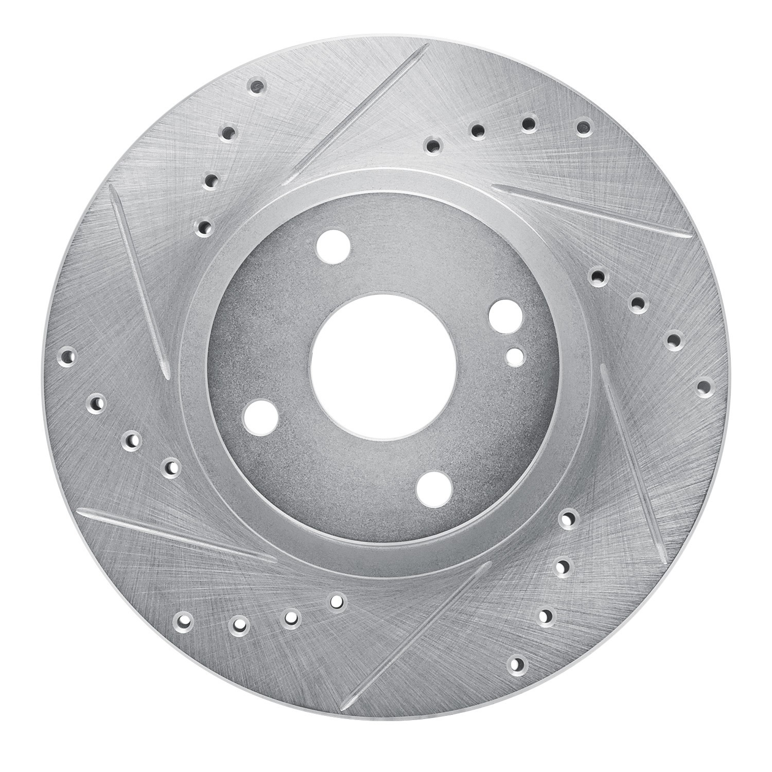 DYN 631-80036L DFC Brake Rotor - Drilled and Slotted - Silver