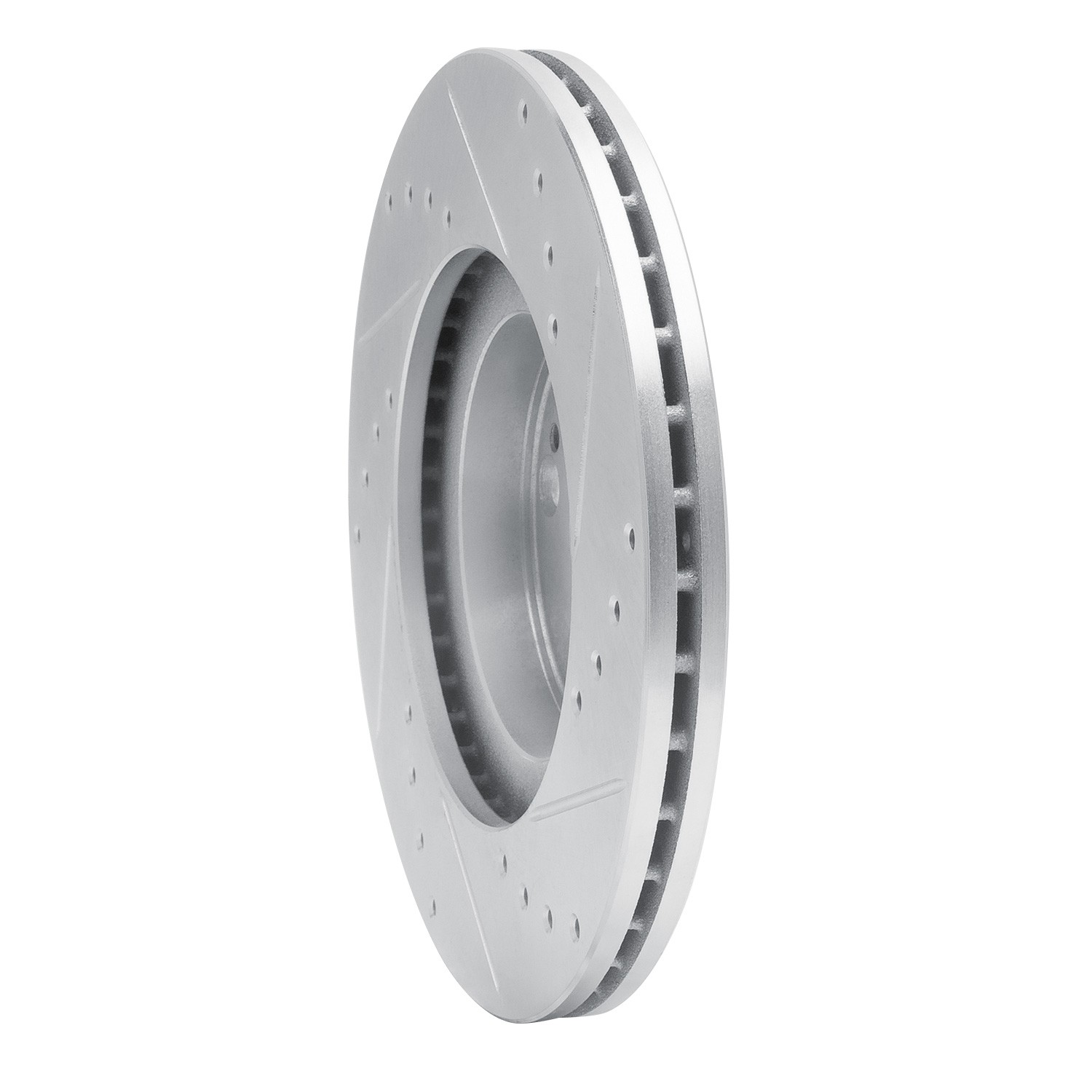 DYN 631-80036L DFC Brake Rotor - Drilled and Slotted - Silver - Image 2