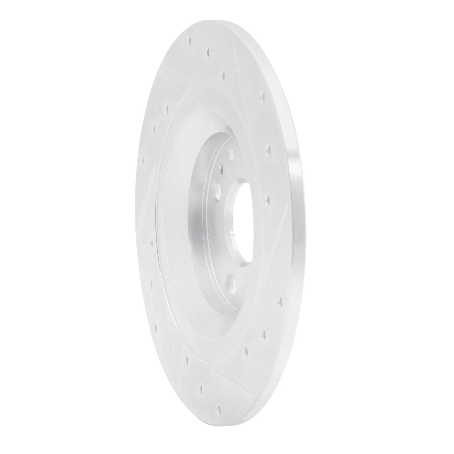 DYN 631-80037L DFC Brake Rotor - Drilled and Slotted - Silver - Image 2