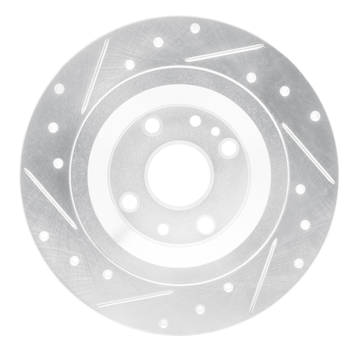 DYN 631-80037R DFC Brake Rotor - Drilled and Slotted - Silver - Image 3