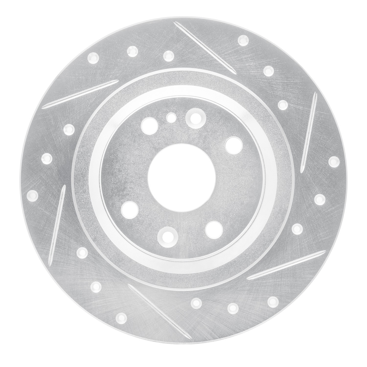 DYN 631-80037R DFC Brake Rotor - Drilled and Slotted - Silver - Image 4