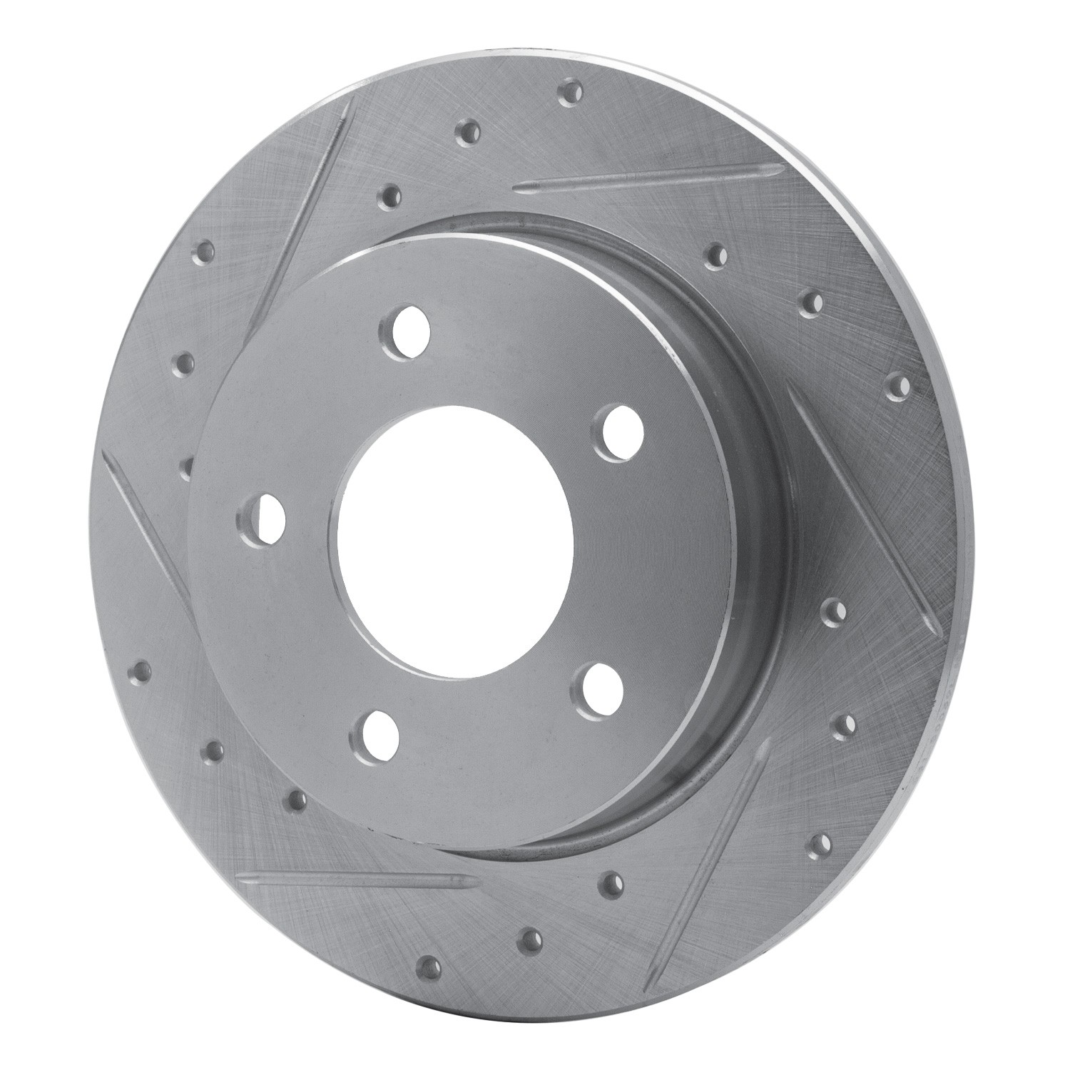 DYN 631-80039L DFC Brake Rotor - Drilled and Slotted - Silver - Image 3
