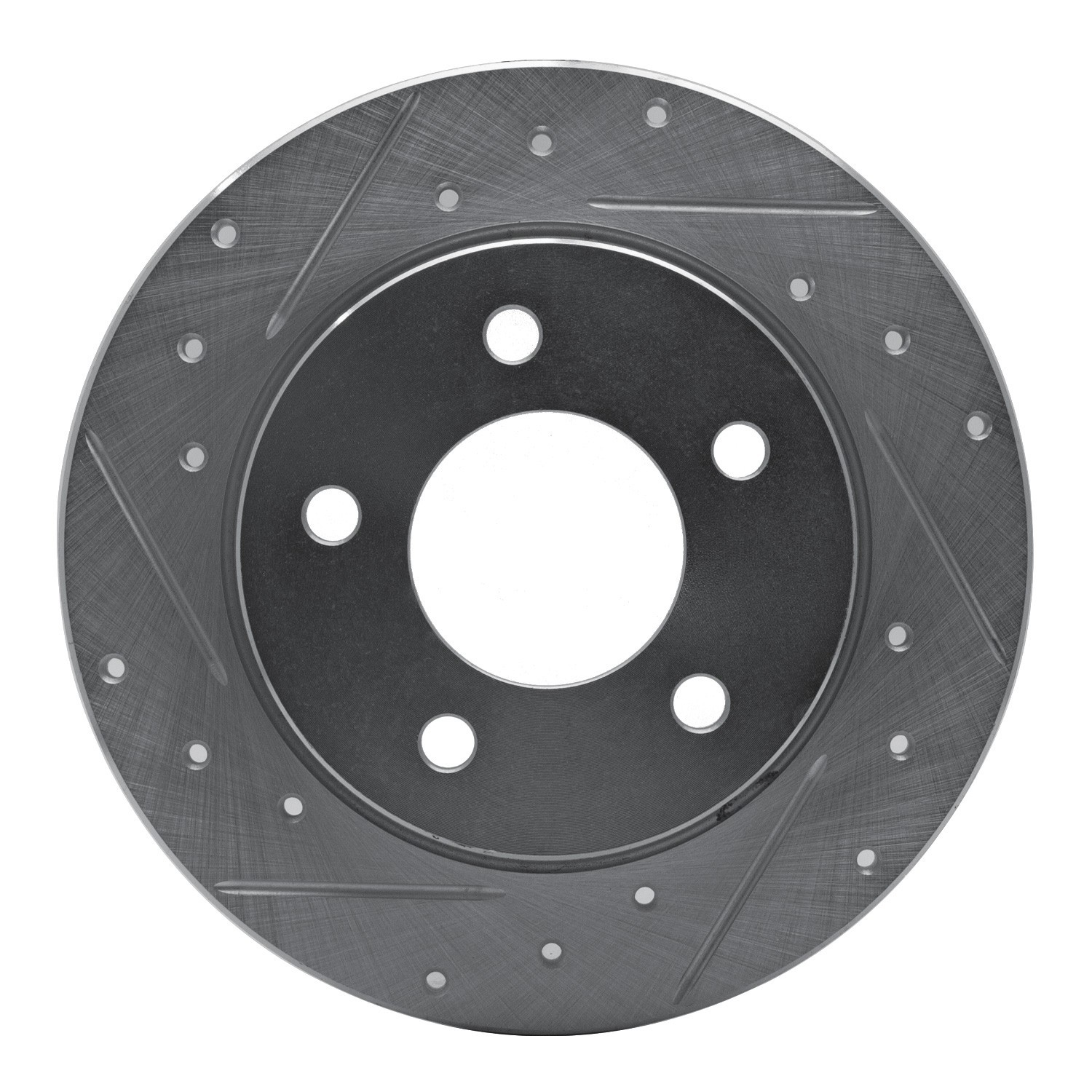 DYN 631-80039L DFC Brake Rotor - Drilled and Slotted - Silver