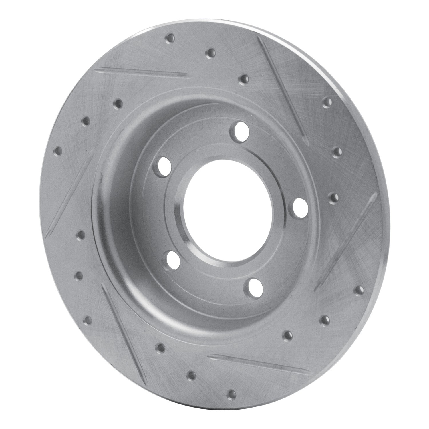 DYN 631-80039L DFC Brake Rotor - Drilled and Slotted - Silver - Image 2
