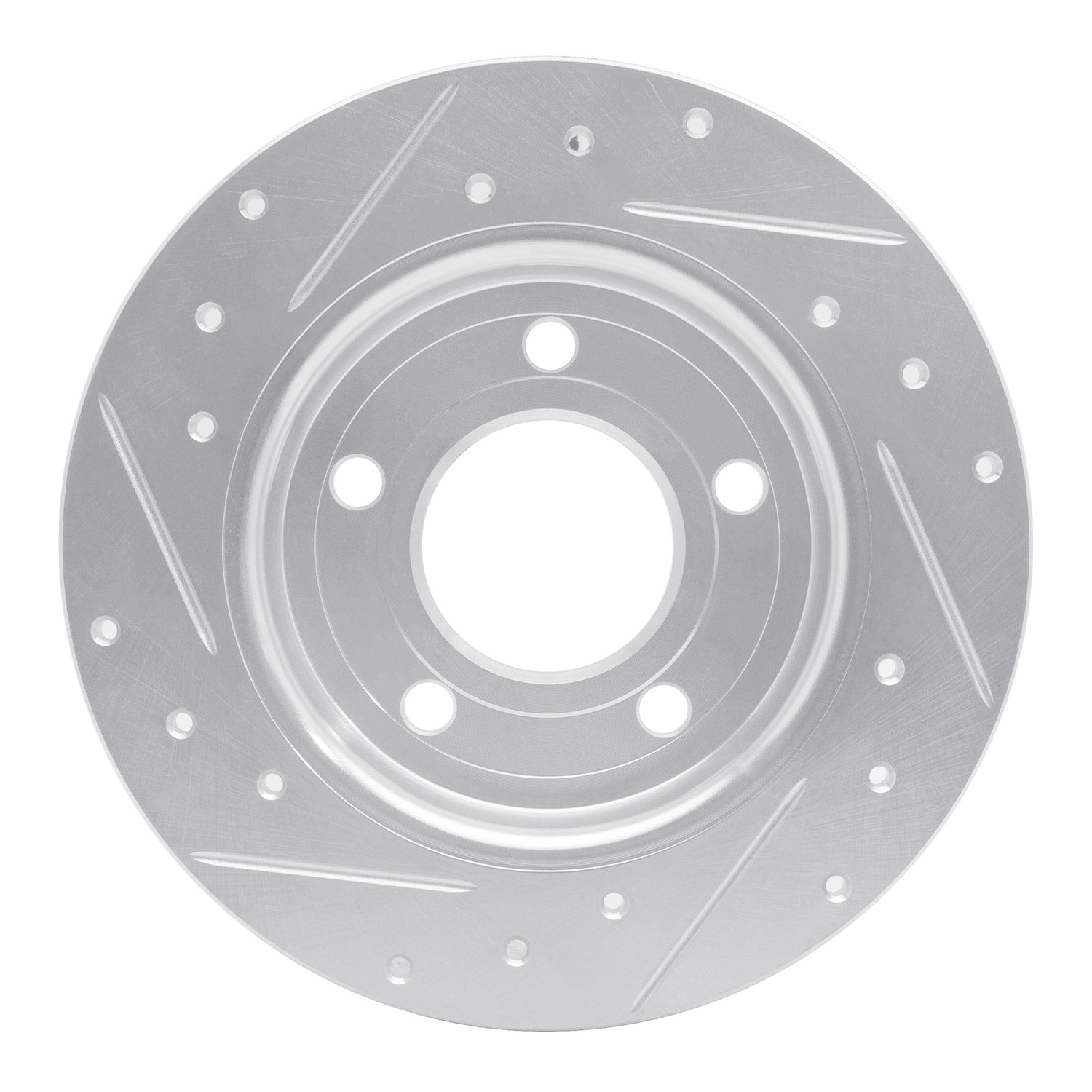 DYN 631-80039R DFC Brake Rotor - Drilled and Slotted - Silver - Image 4
