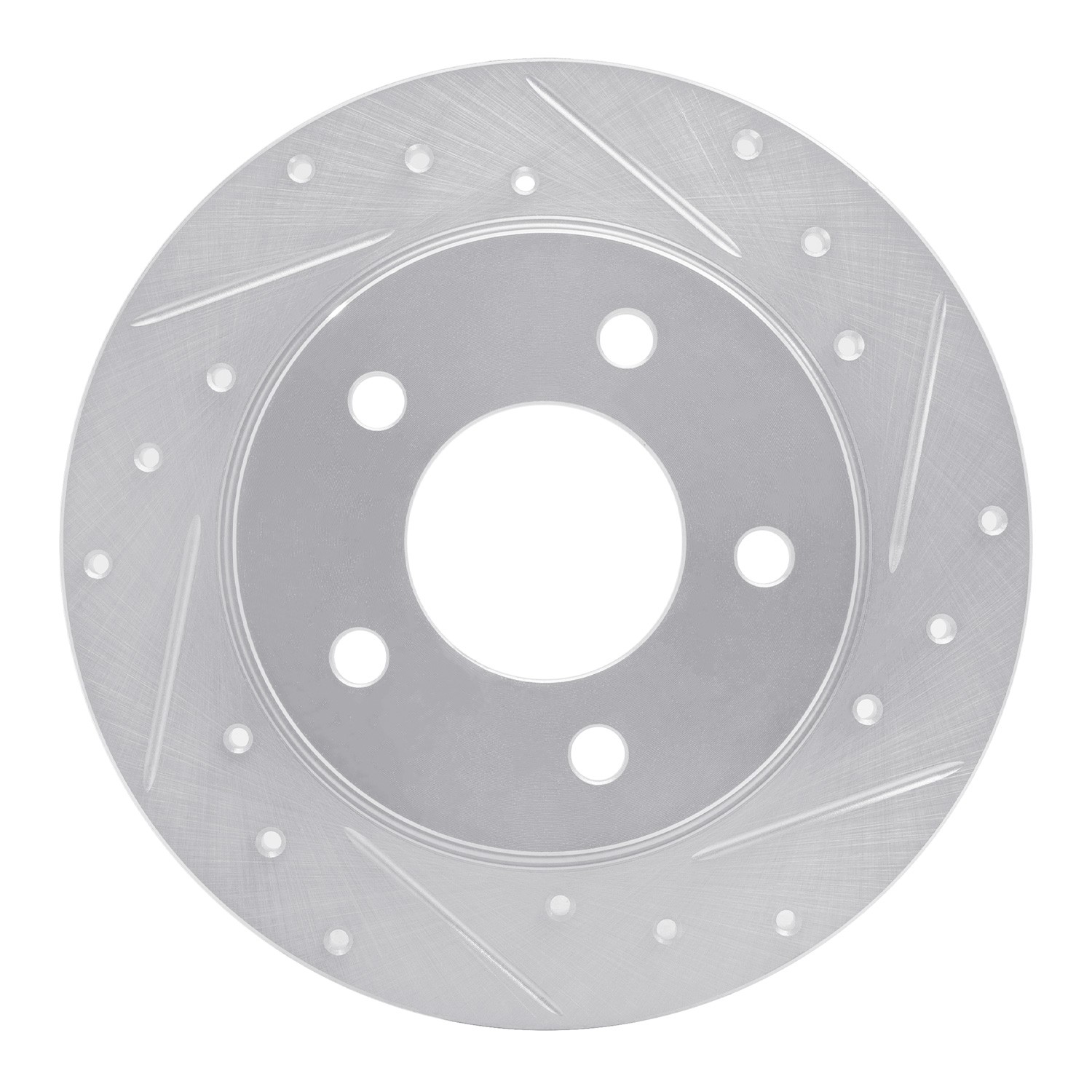 DYN 631-80039R DFC Brake Rotor - Drilled and Slotted - Silver