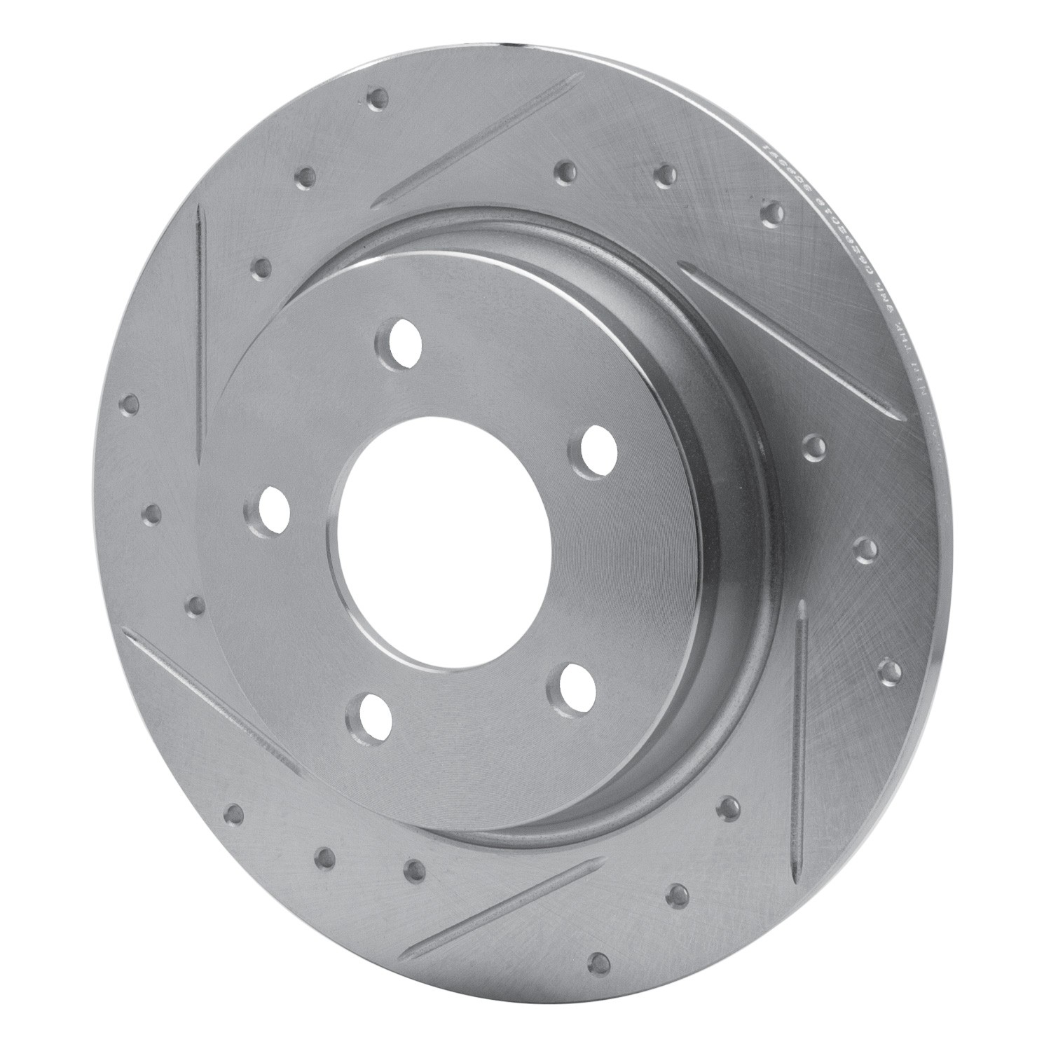 DYN 631-80040L DFC Brake Rotor - Drilled and Slotted - Silver