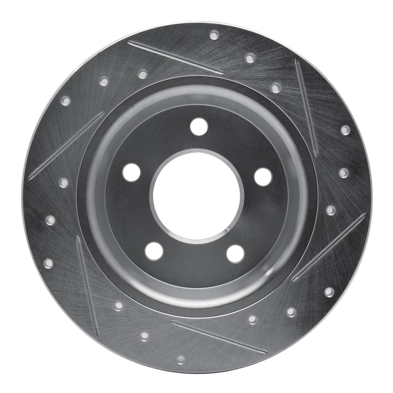 DYN 631-80040L DFC Brake Rotor - Drilled and Slotted - Silver - Image 2