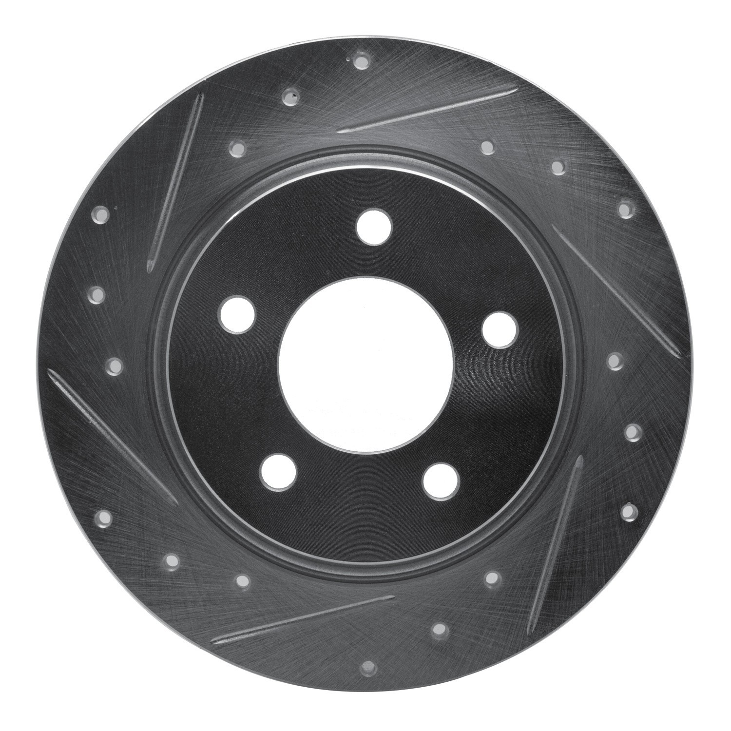 DYN 631-80040L DFC Brake Rotor - Drilled and Slotted - Silver - Image 3