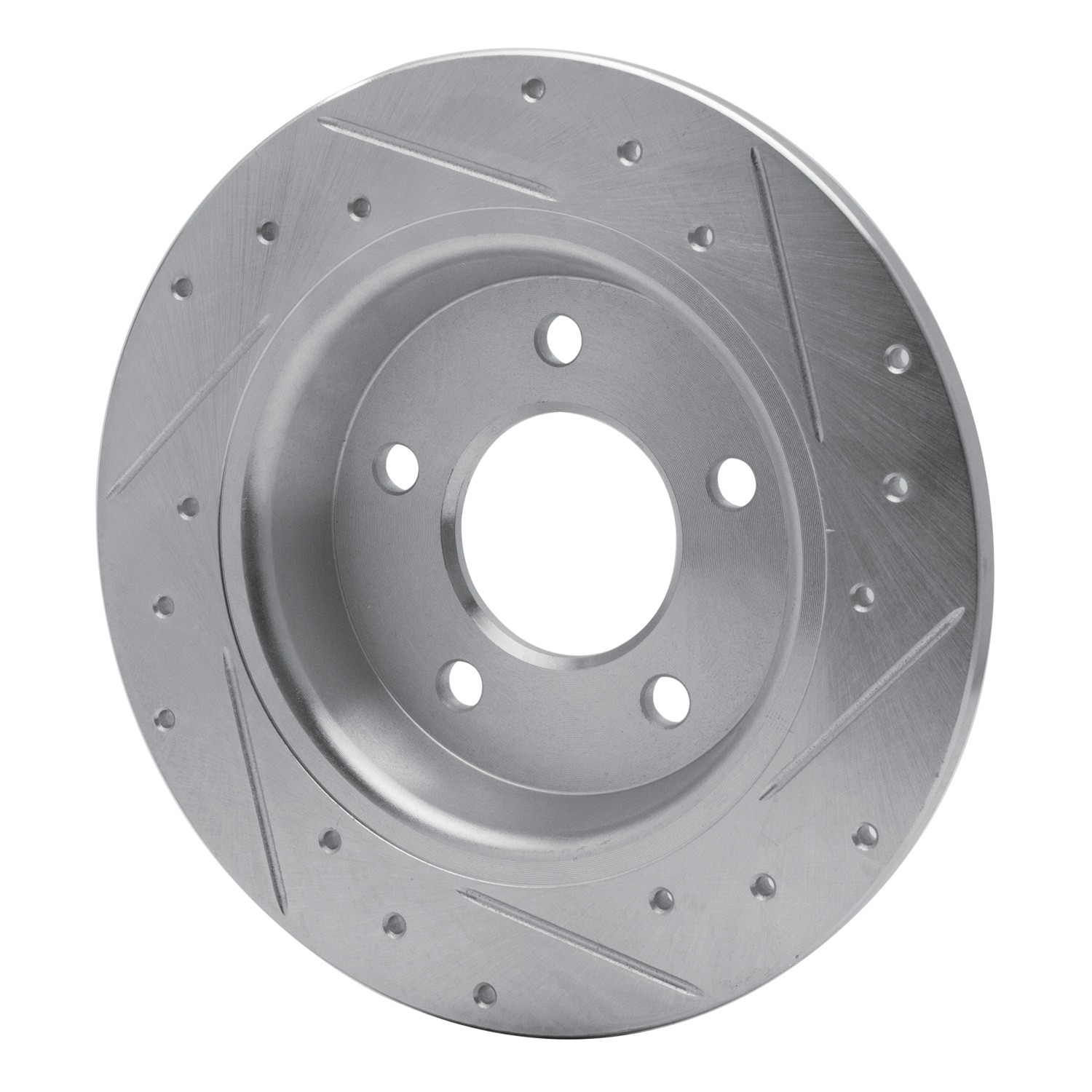 DYN 631-80040L DFC Brake Rotor - Drilled and Slotted - Silver - Image 4