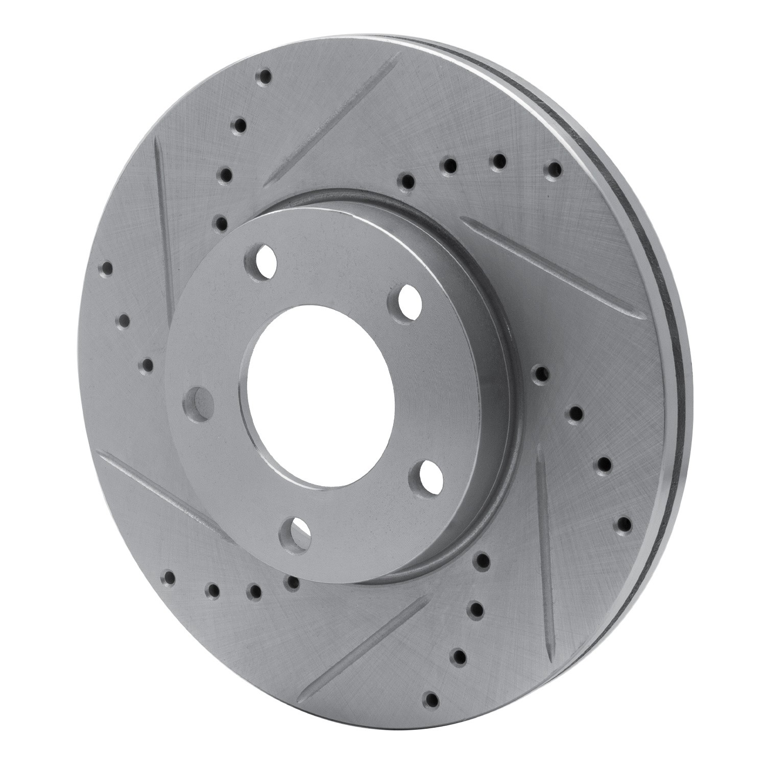 DYN 631-80041L DFC Brake Rotor - Drilled and Slotted - Silver - Image 3