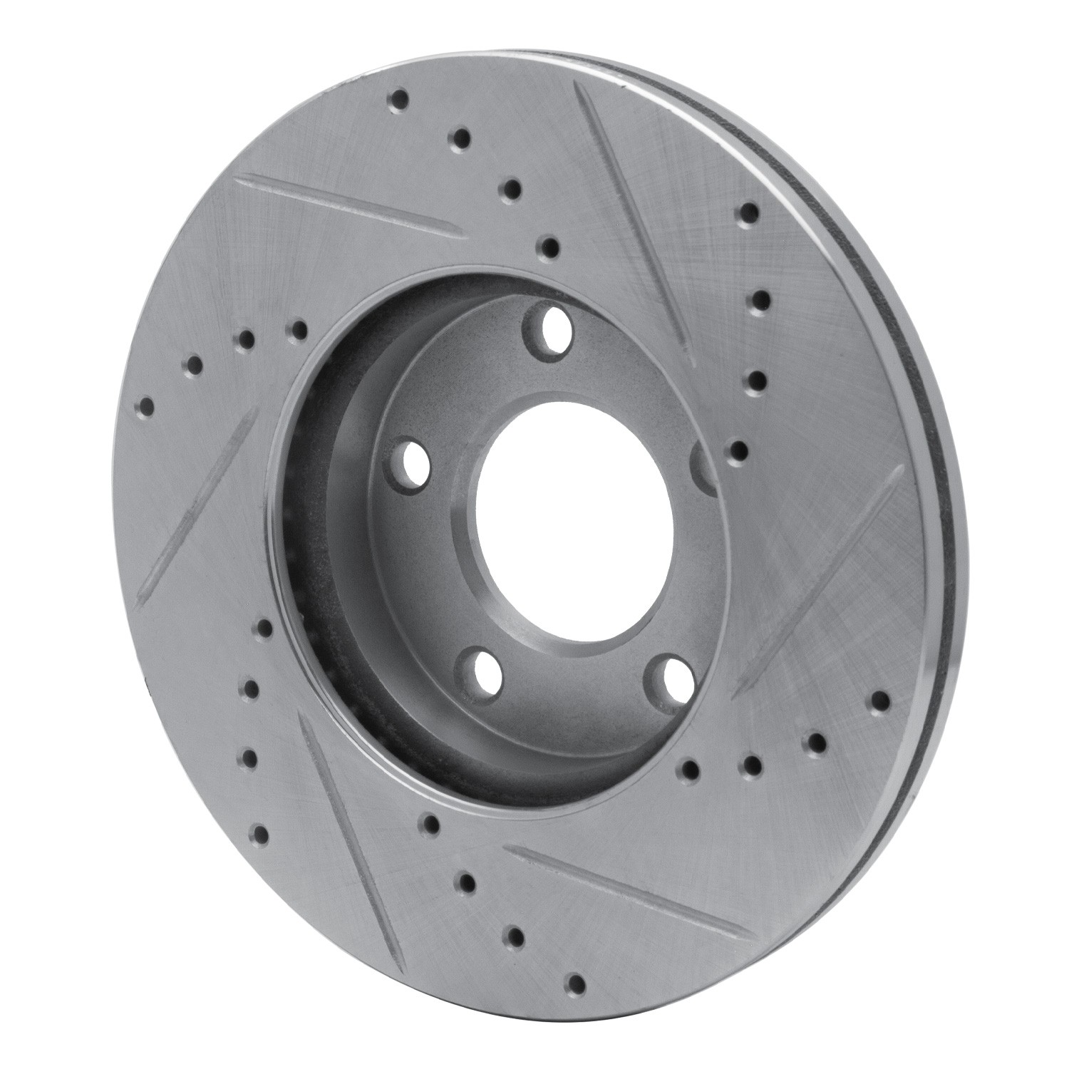 DYN 631-80041L DFC Brake Rotor - Drilled and Slotted - Silver - Image 2