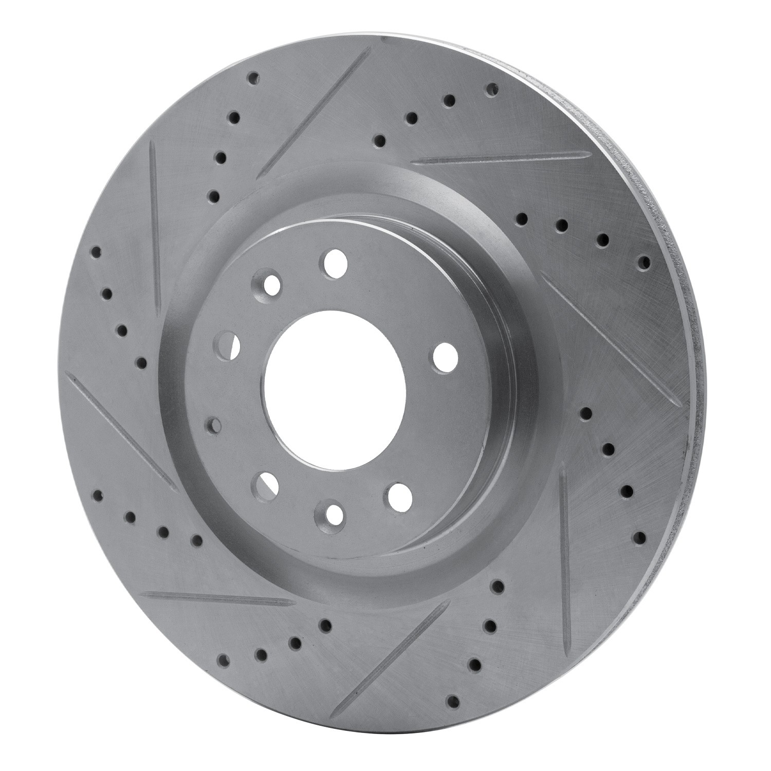 DYN 631-80043L DFC Brake Rotor - Drilled and Slotted - Silver - Image 3