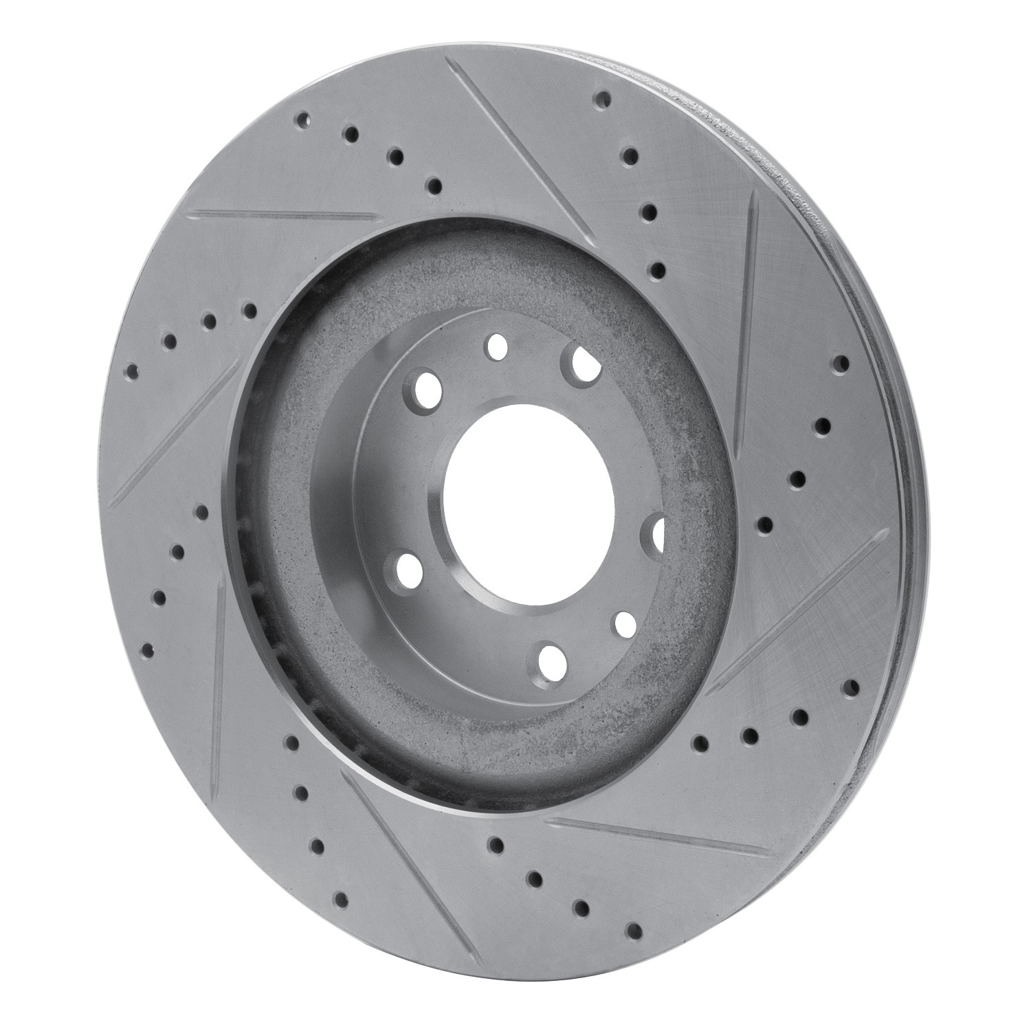DYN 631-80043L DFC Brake Rotor - Drilled and Slotted - Silver - Image 2