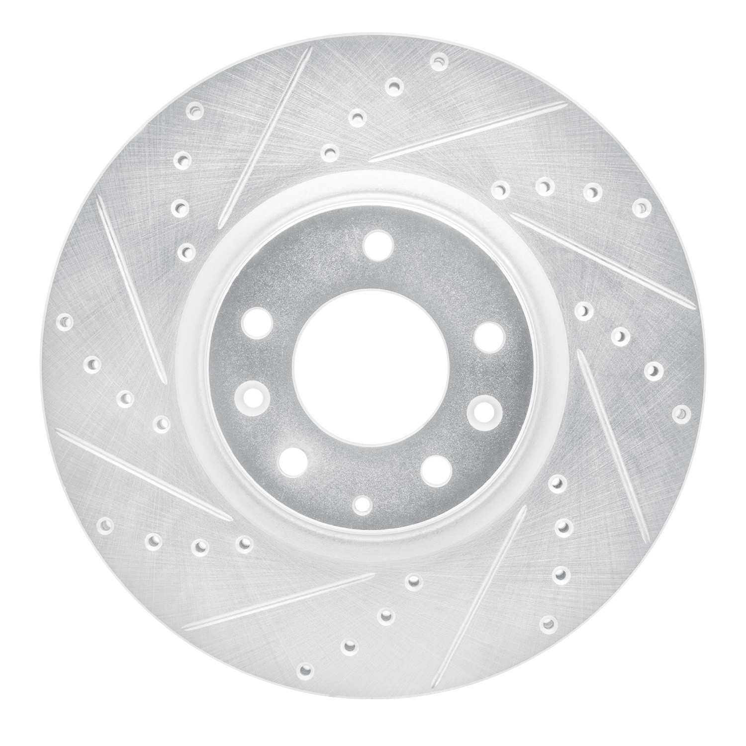 DYN 631-80045L DFC Brake Rotor - Drilled and Slotted - Silver