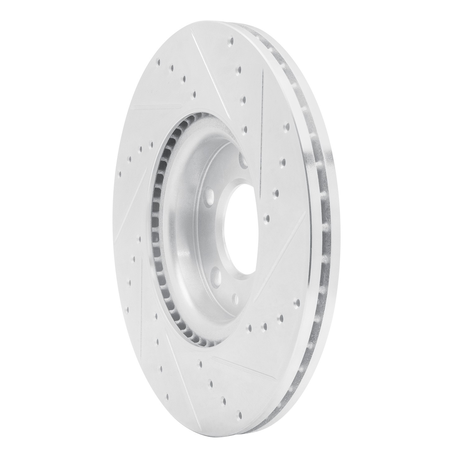 DYN 631-80045L DFC Brake Rotor - Drilled and Slotted - Silver - Image 2