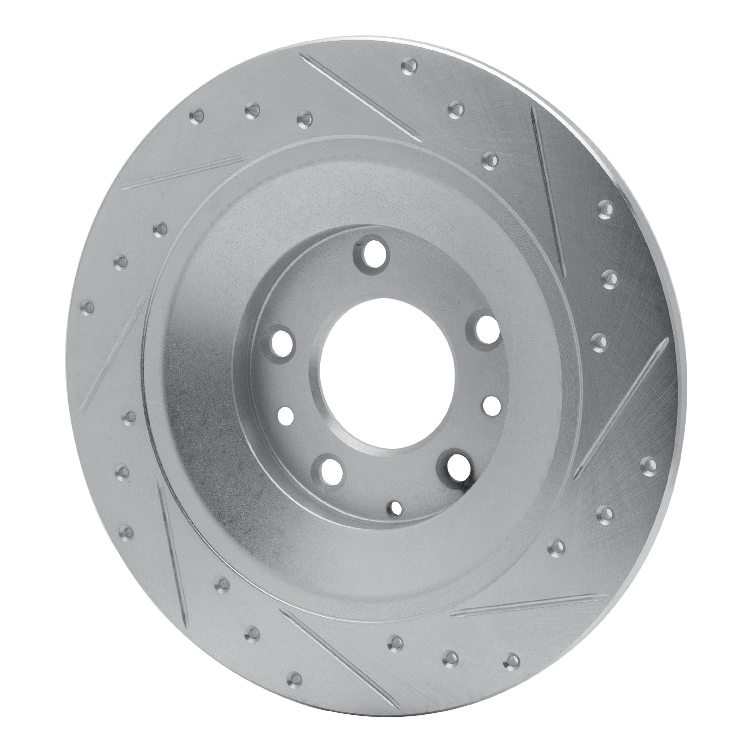 DYN 631-80046L DFC Brake Rotor - Drilled and Slotted - Silver - Image 2