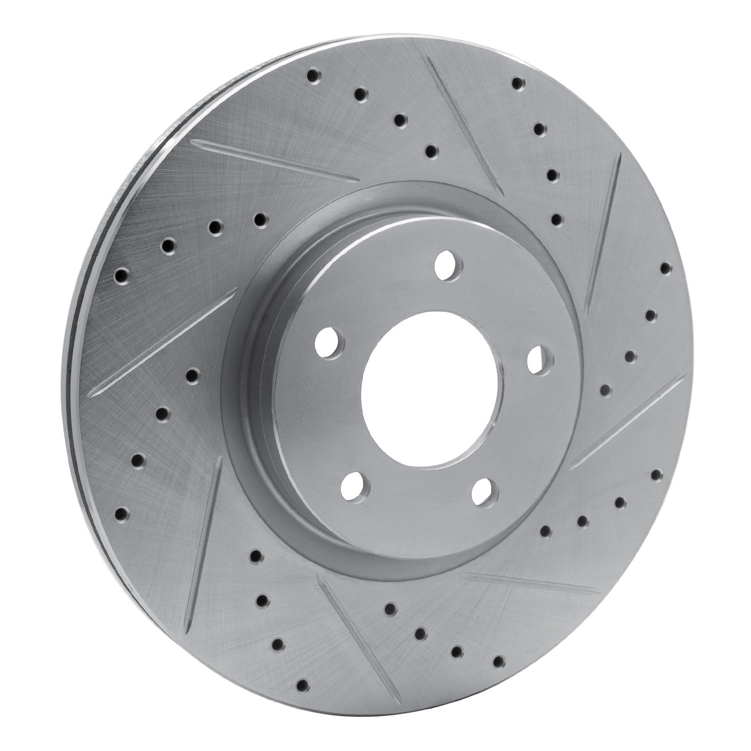DYN 631-80048R DFC Brake Rotor - Drilled and Slotted - Silver - Image 3