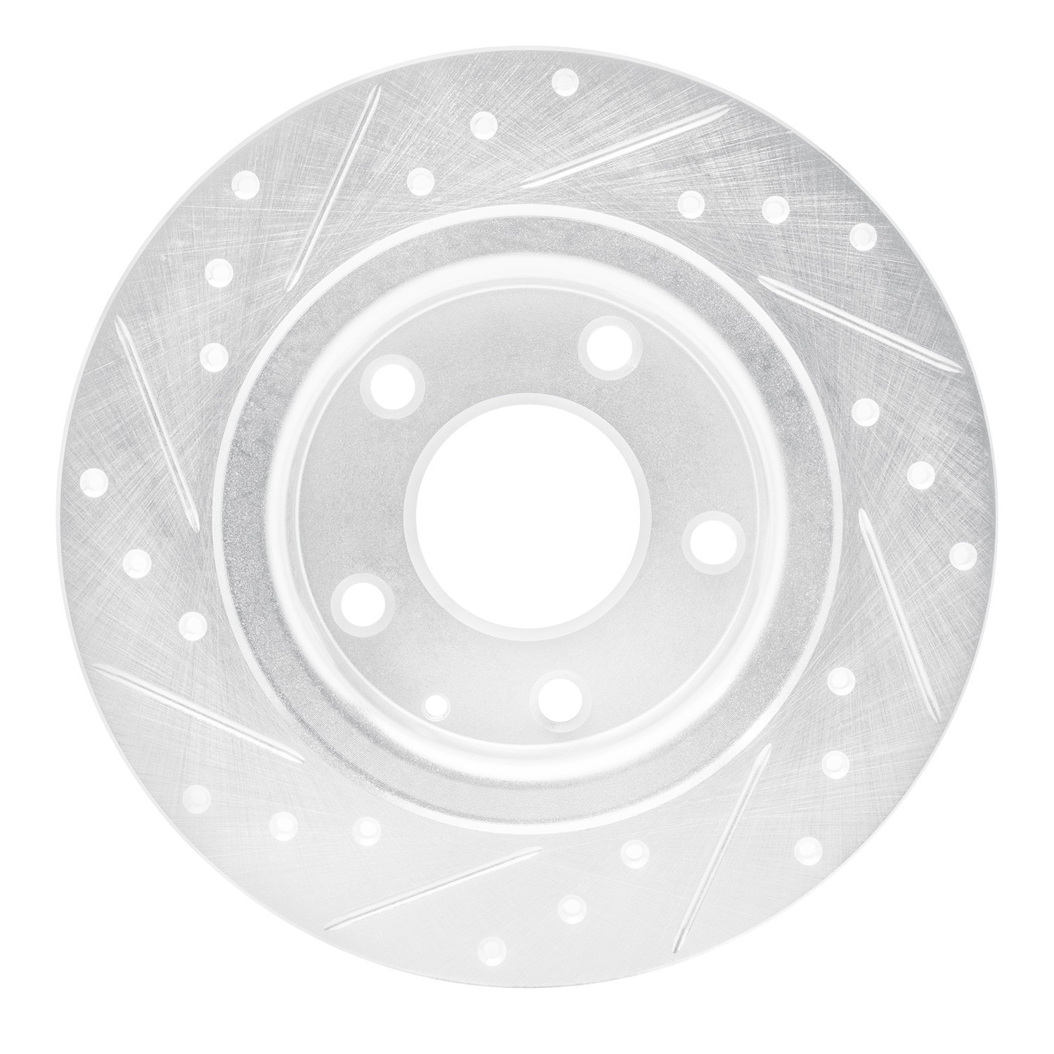 DYN 631-80051R DFC Brake Rotor - Drilled and Slotted - Silver - Image 3