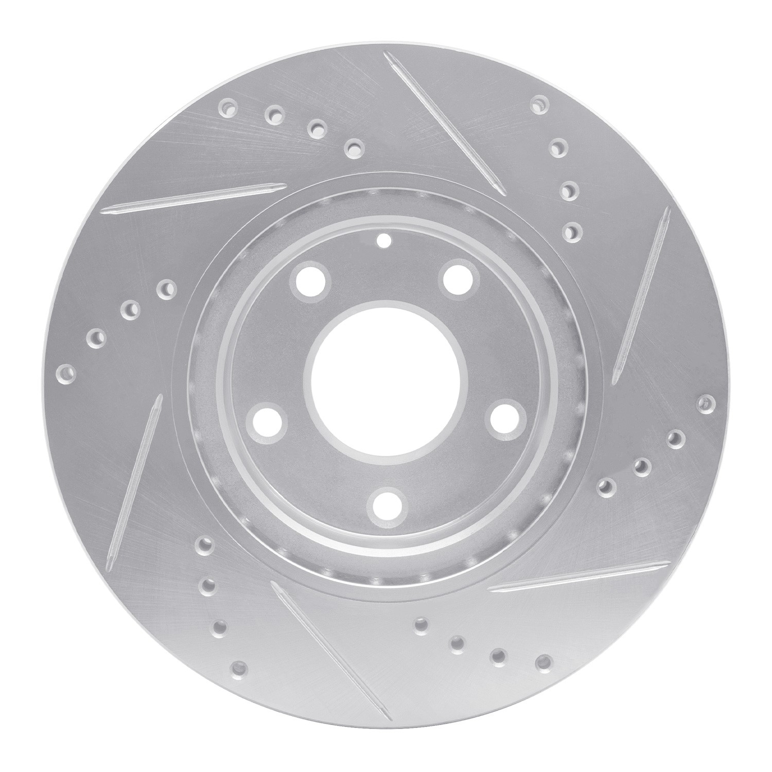 DYN 631-80052L DFC Brake Rotor - Drilled and Slotted - Silver - Image 4
