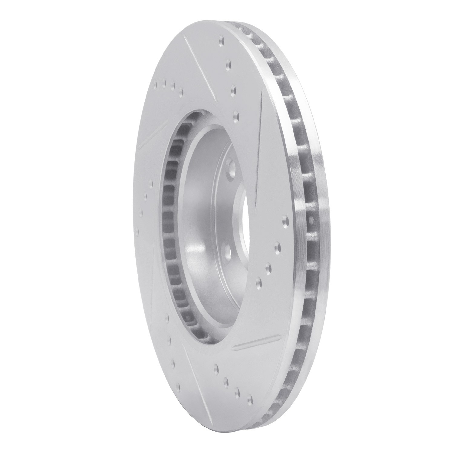 DYN 631-80052L DFC Brake Rotor - Drilled and Slotted - Silver - Image 2
