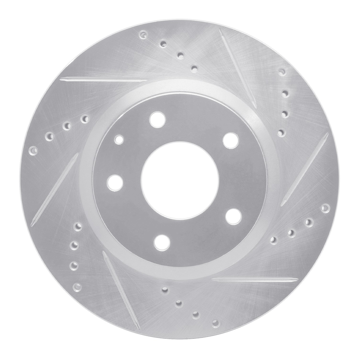 DYN 631-80052R DFC Brake Rotor - Drilled and Slotted - Silver