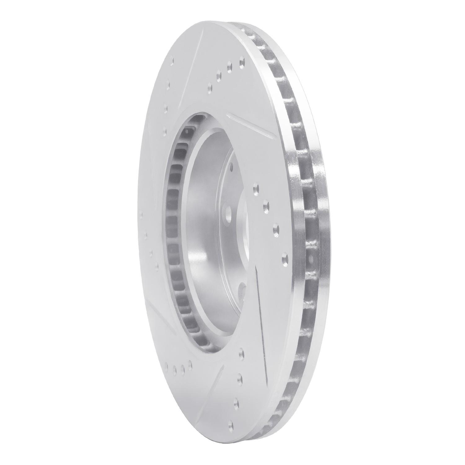 DYN 631-80052R DFC Brake Rotor - Drilled and Slotted - Silver - Image 2