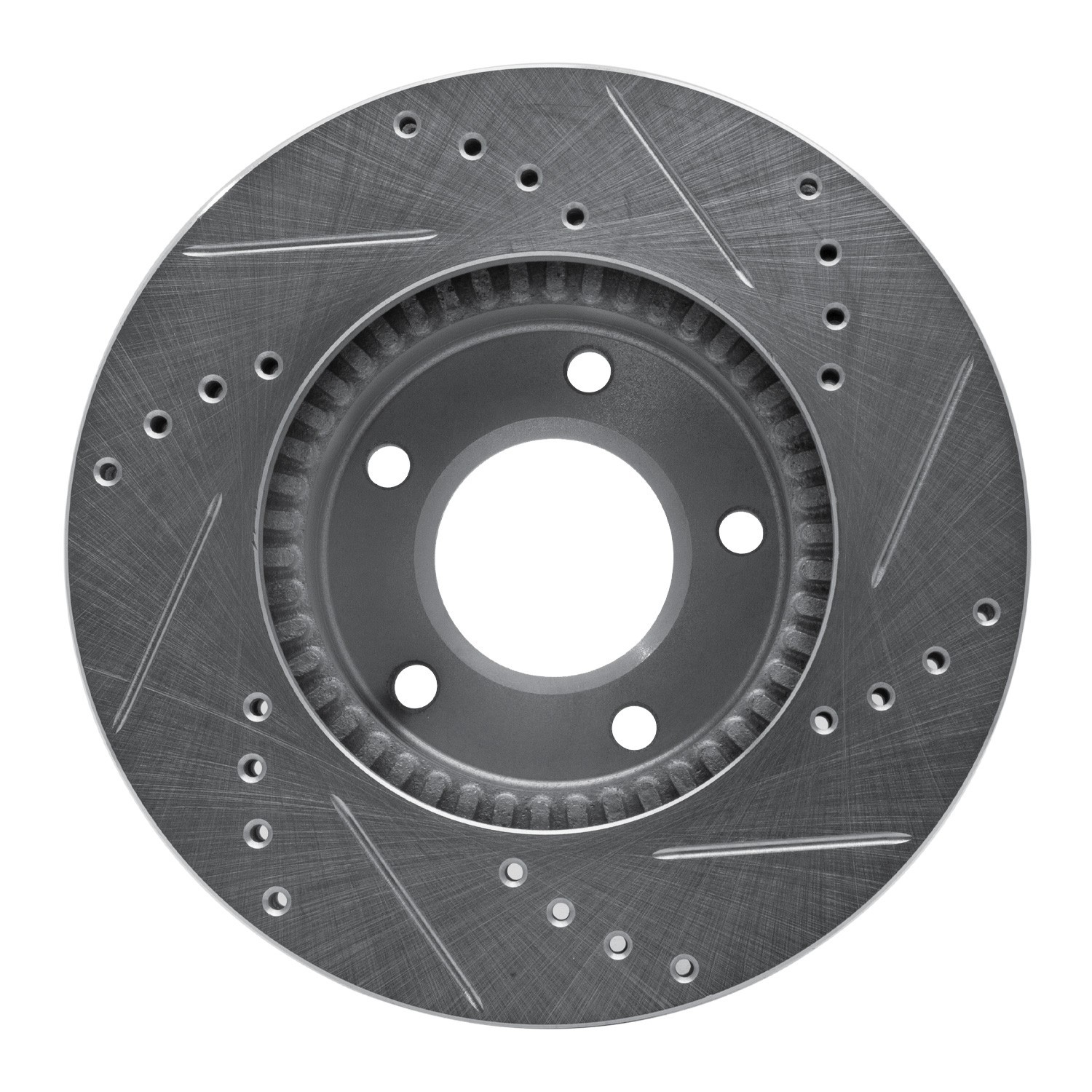 DYN 631-80063L DFC Brake Rotor - Drilled and Slotted - Silver - Image 2