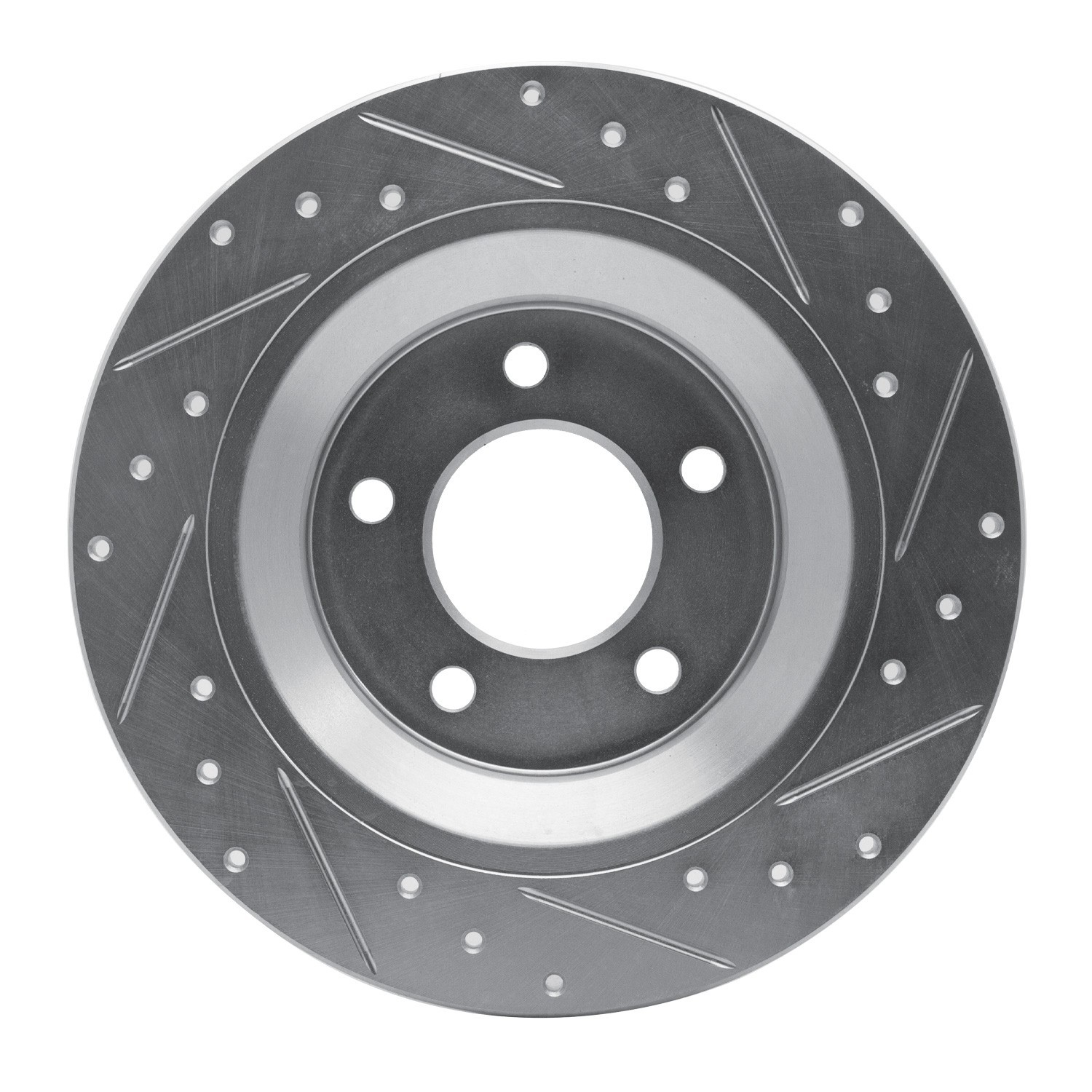 DYN 631-80064L DFC Brake Rotor - Drilled and Slotted - Silver - Image 4