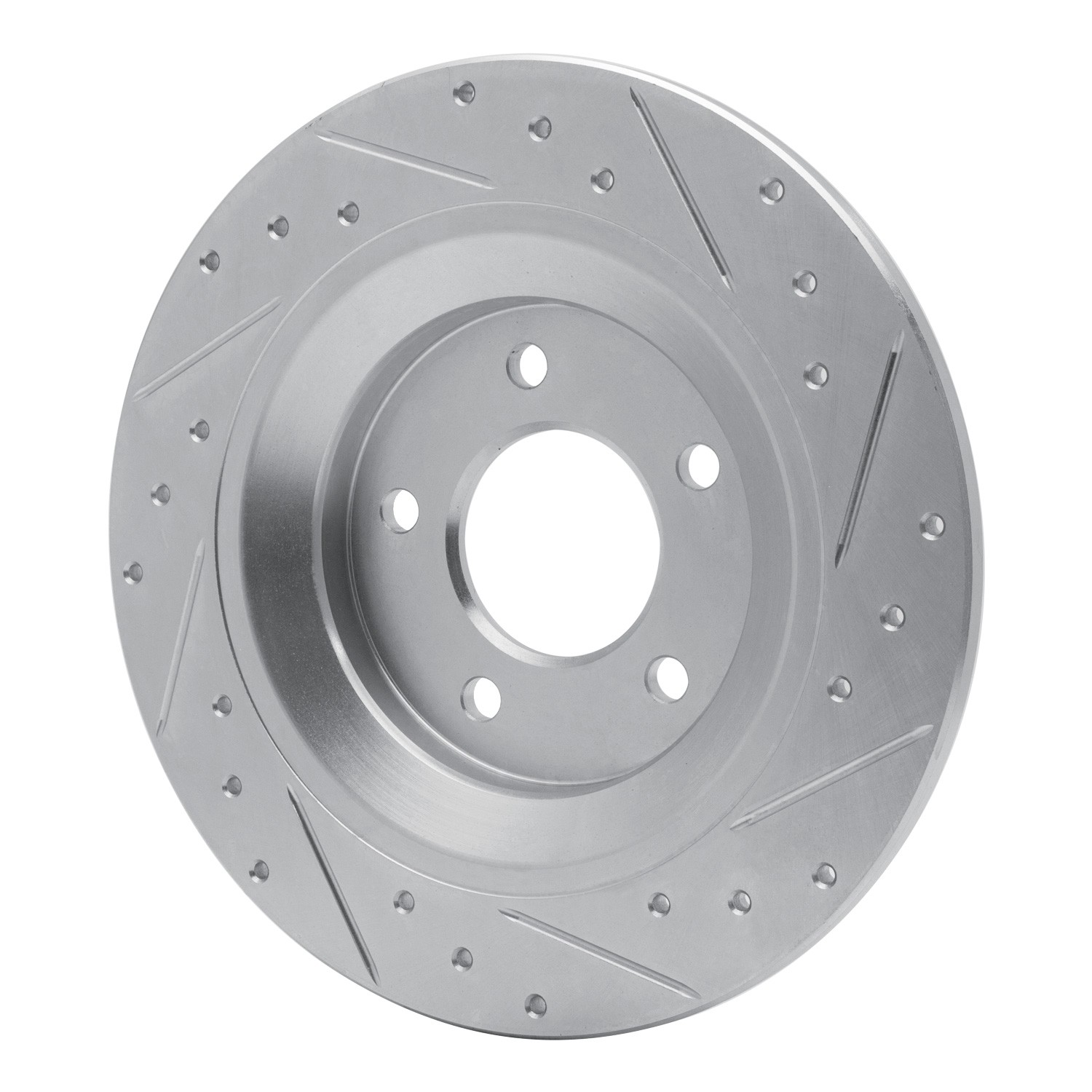 DYN 631-80064L DFC Brake Rotor - Drilled and Slotted - Silver - Image 2