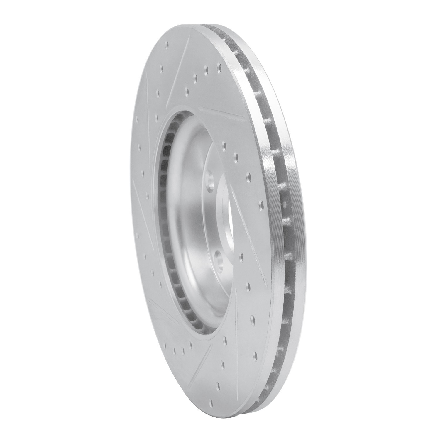 DYN 631-80065R DFC Brake Rotor - Drilled and Slotted - Silver