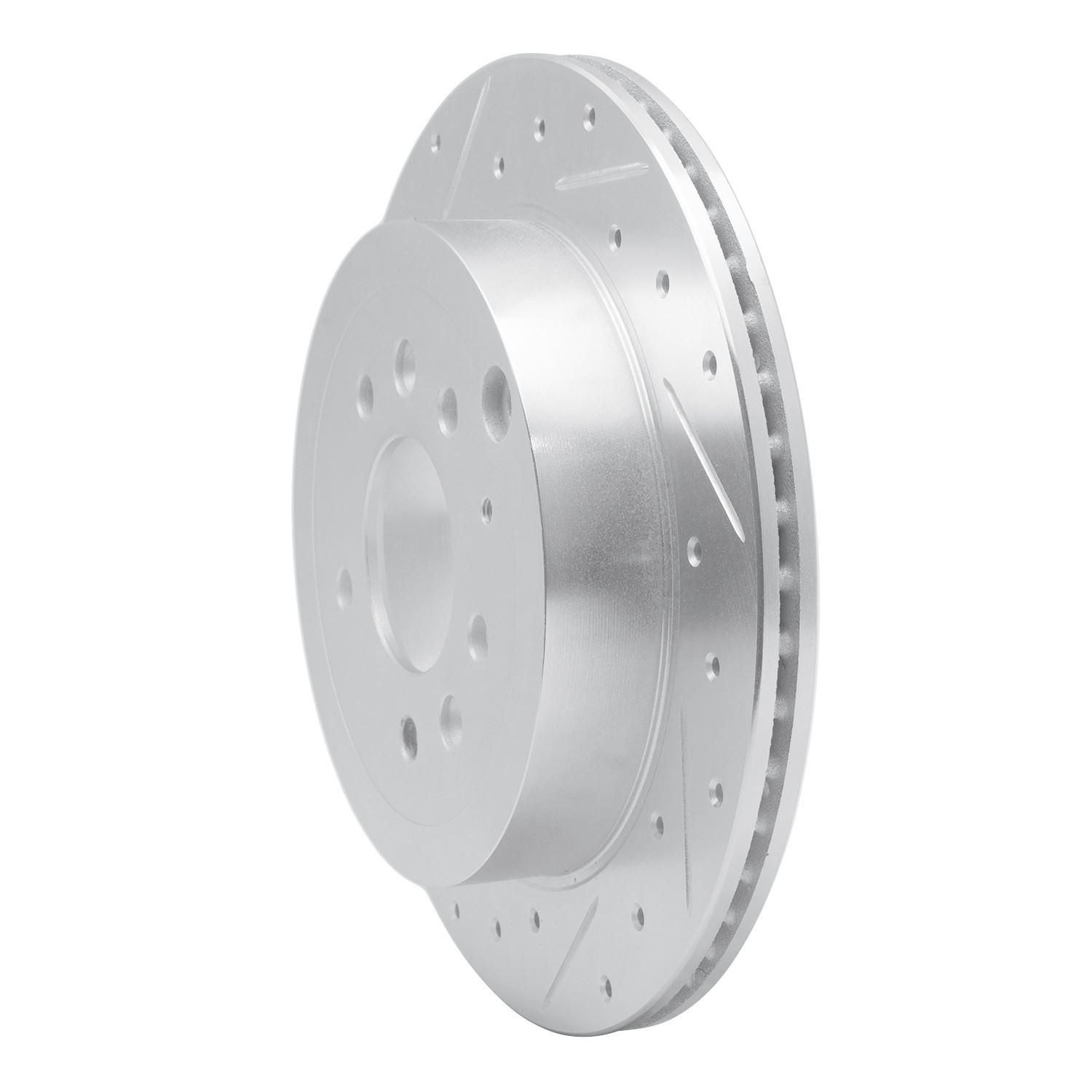 DYN 631-80067L DFC Brake Rotor - Drilled and Slotted - Silver - Image 3