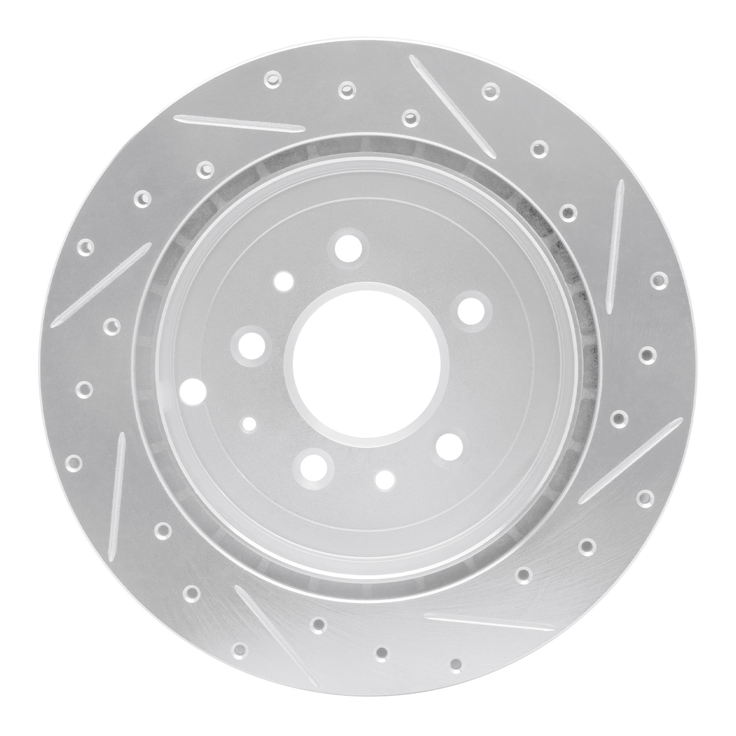 DYN 631-80067L DFC Brake Rotor - Drilled and Slotted - Silver - Image 4